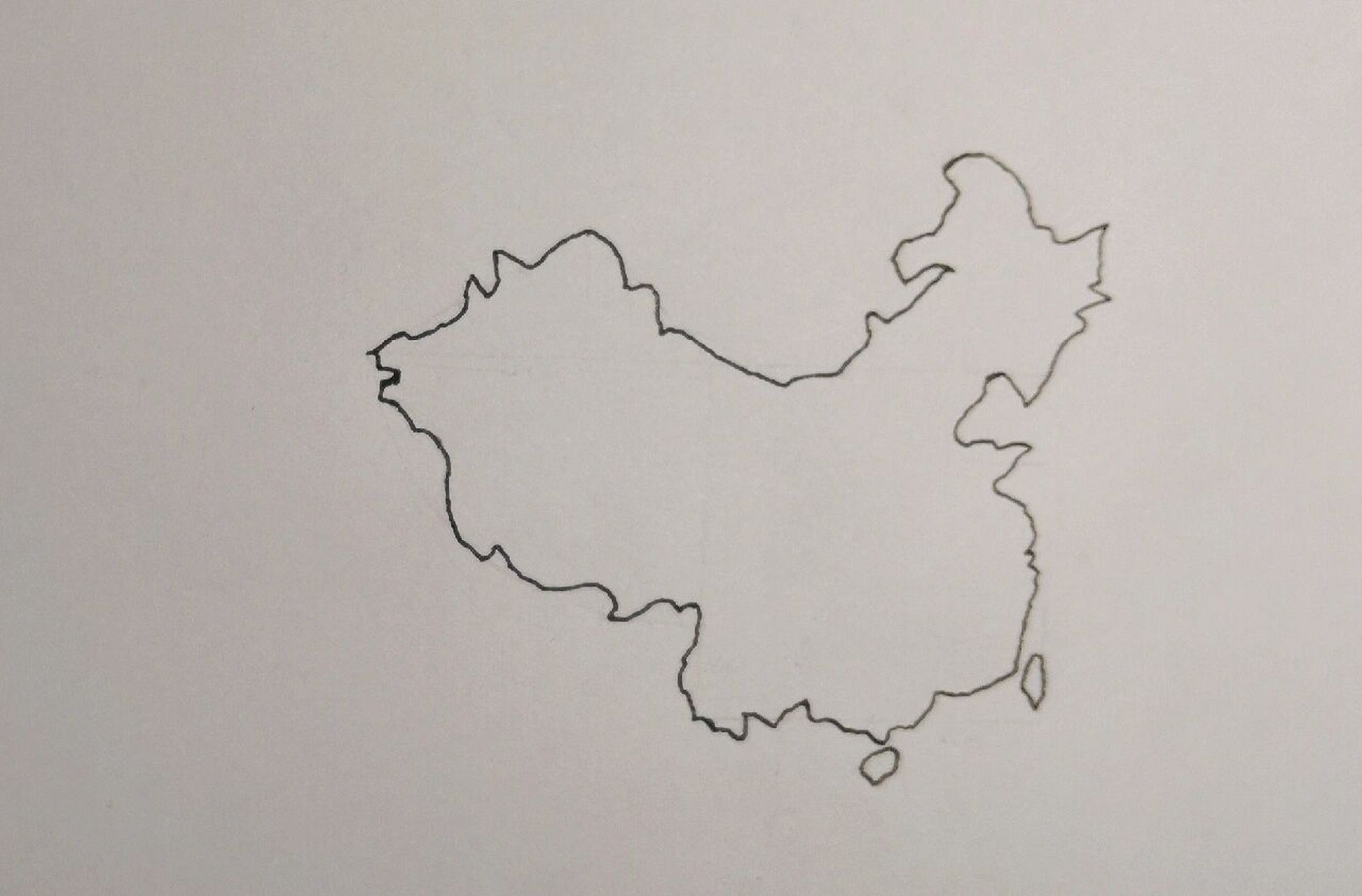 中国的地图轮廓|手绘   第一次尝试手绘地图居然成功了!