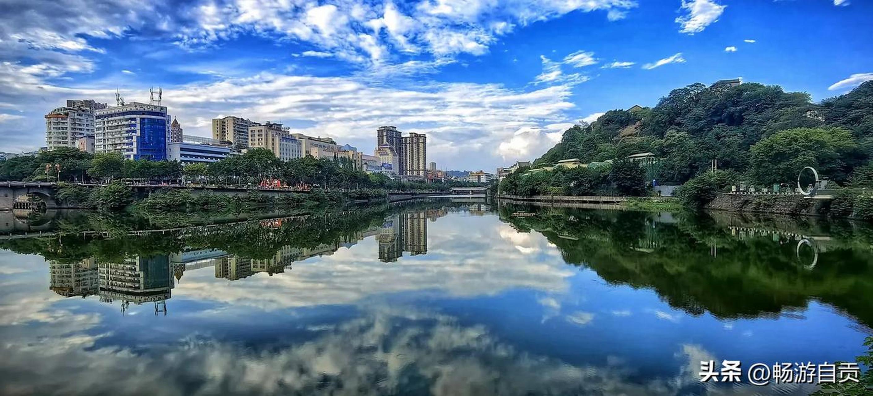 分享美的瞬间家乡自贡的母亲河—釜溪河畔的美丽风光!