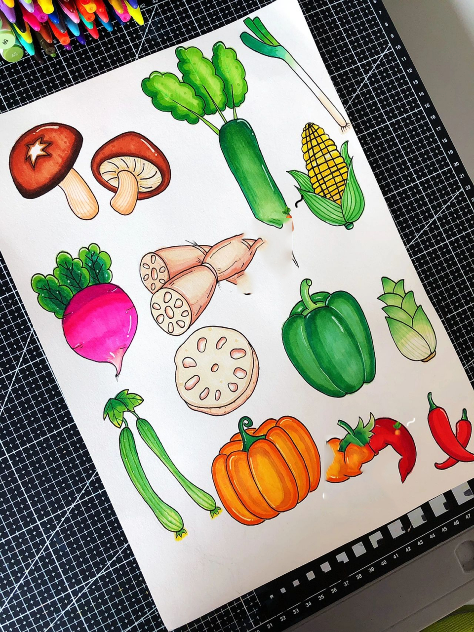 一堆蔬菜简笔画图片
