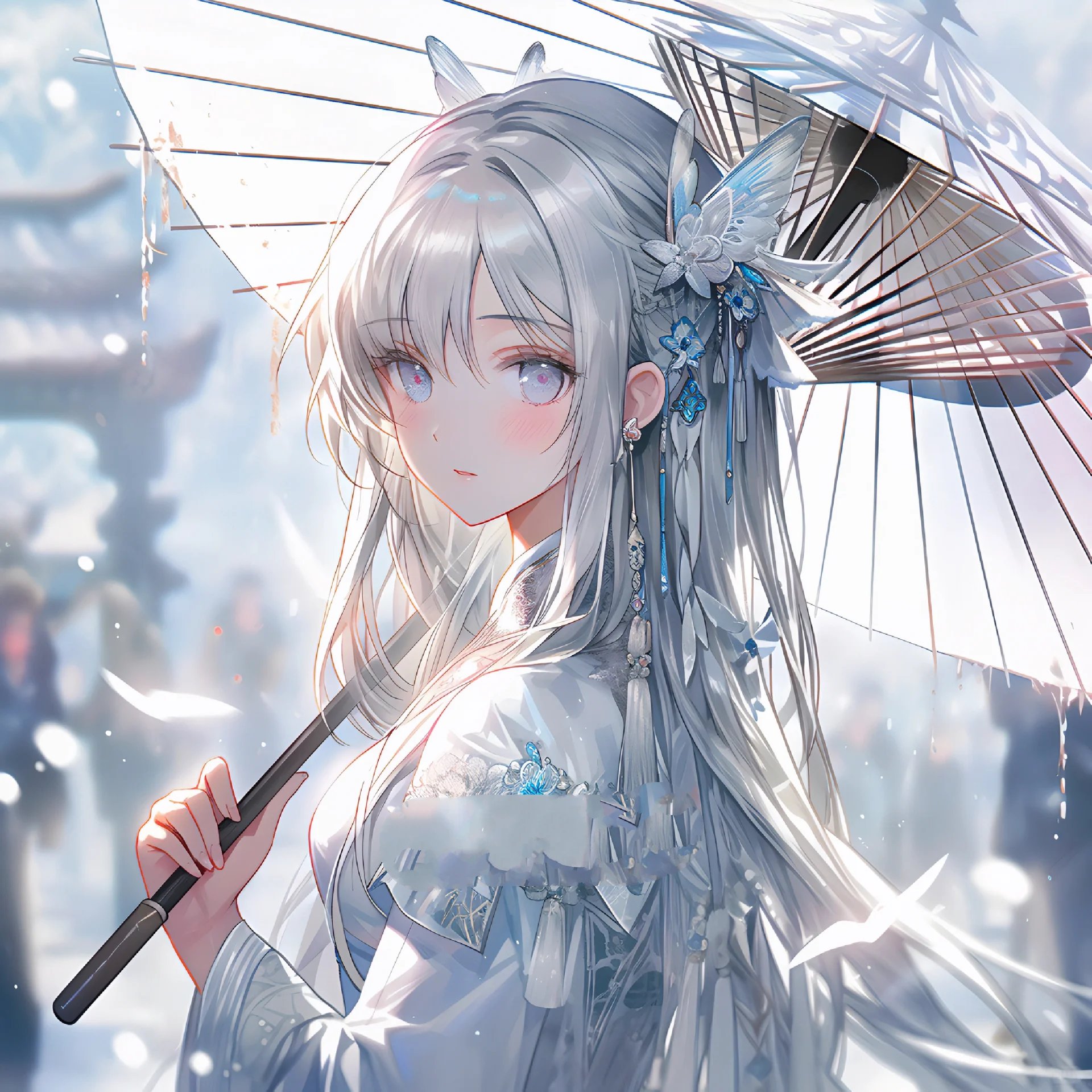 撑伞小姐姐,美吗?|古风女生头像