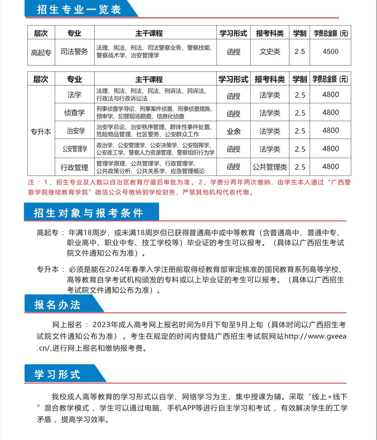 广西警察学院面向全国各地招生