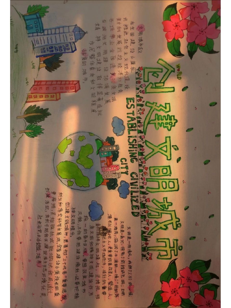 创建文明城市手抄报
