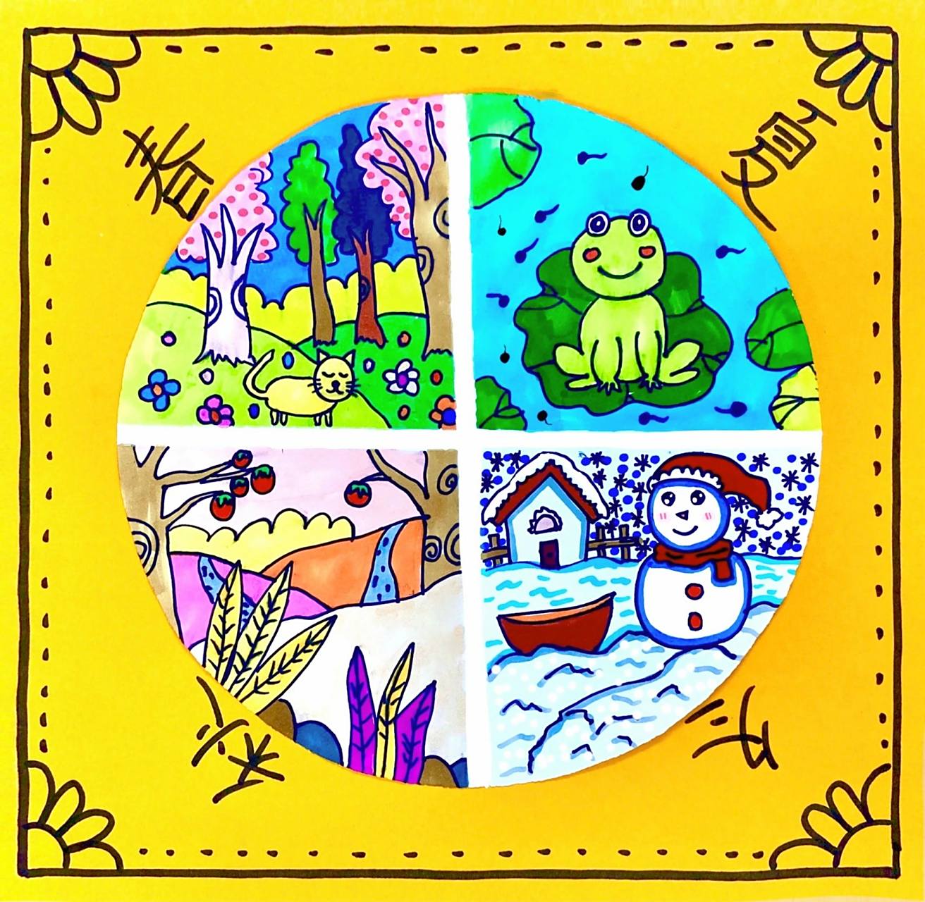 5,6周岁 时长:1个半小时 通过欣赏四季的图片,感受不同季节的景色