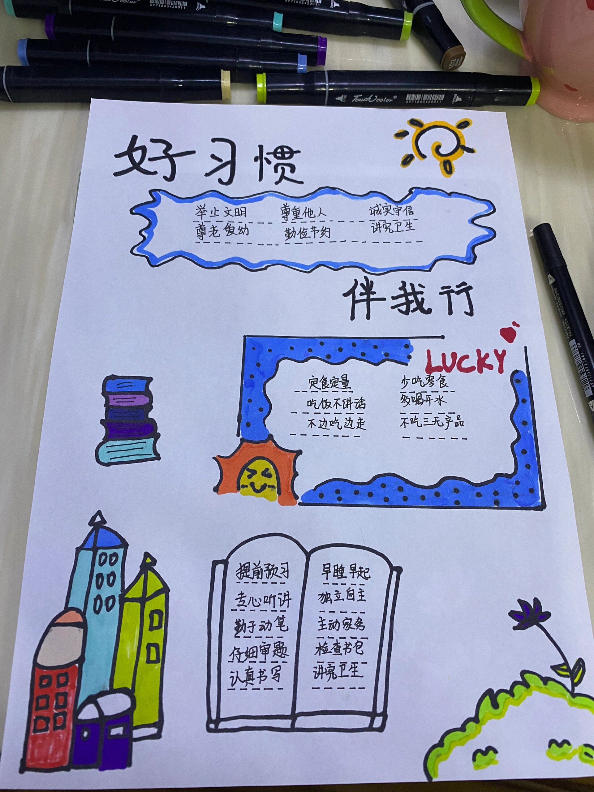 好习惯伴我行手抄报
