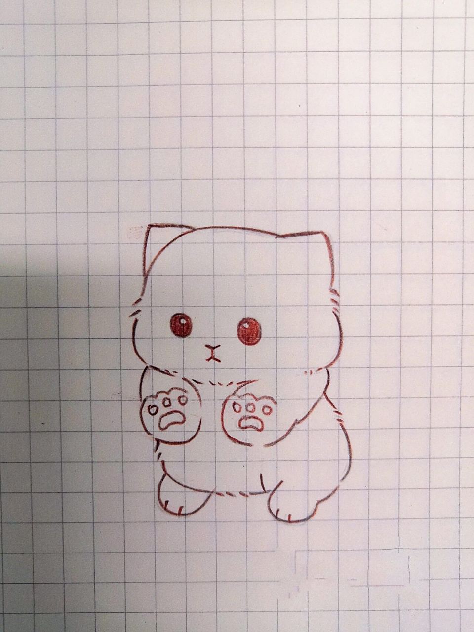 好奇小奶猫 简笔画