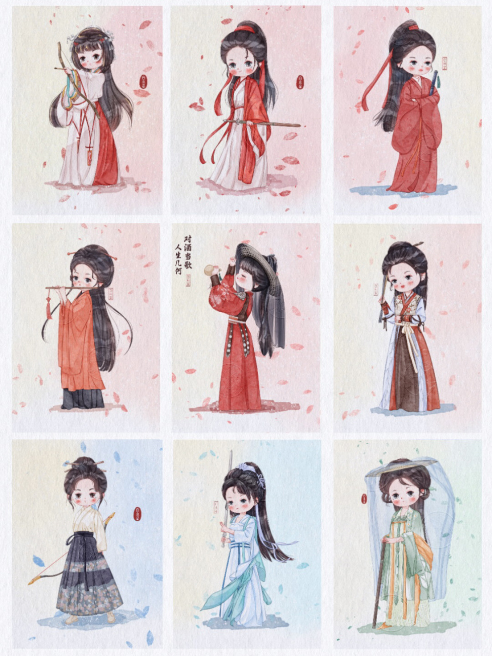 女侠客插画图片