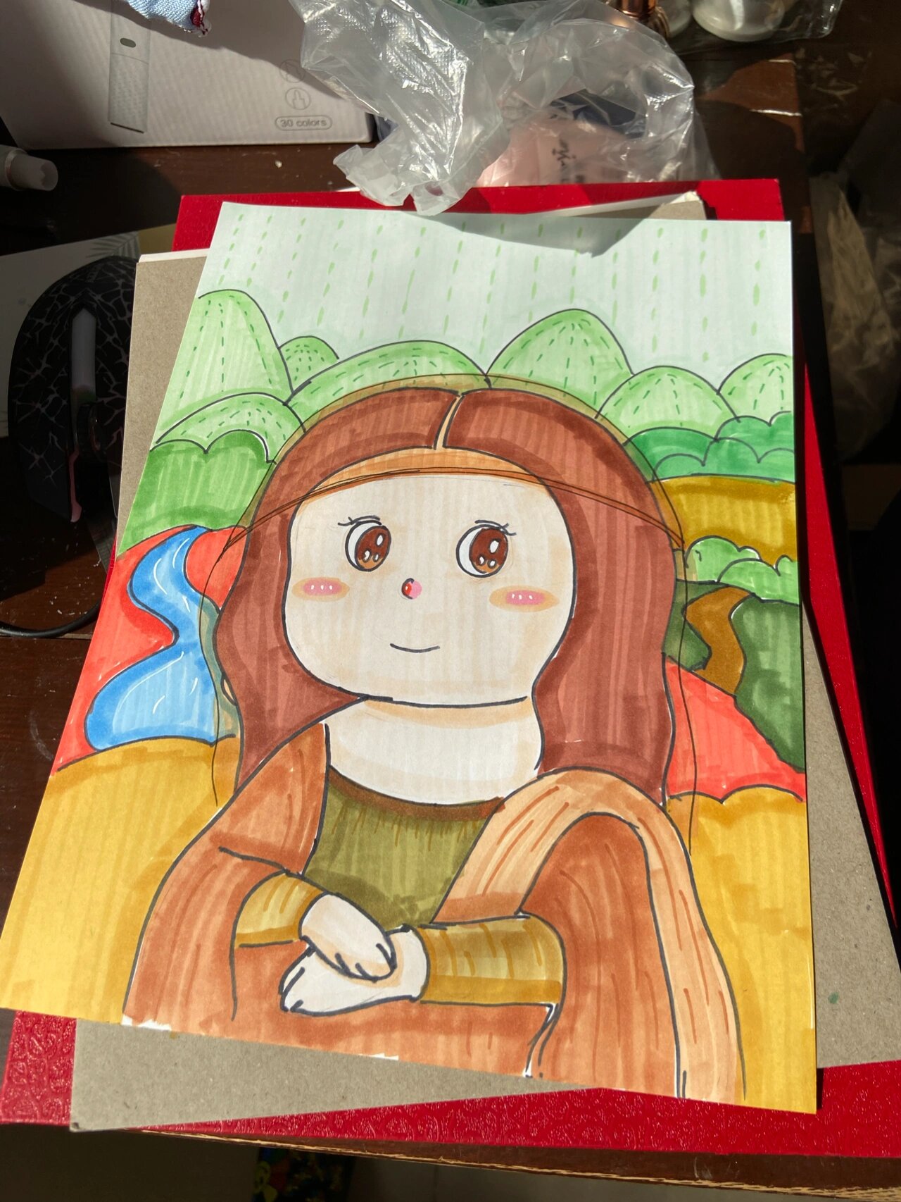 蒙娜丽莎的微笑 原创儿童画