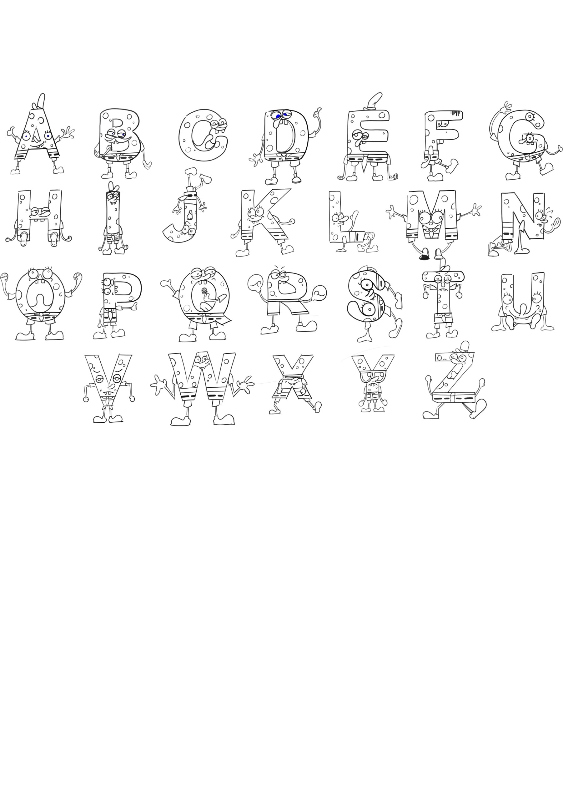 海绵宝宝英文字母设计
