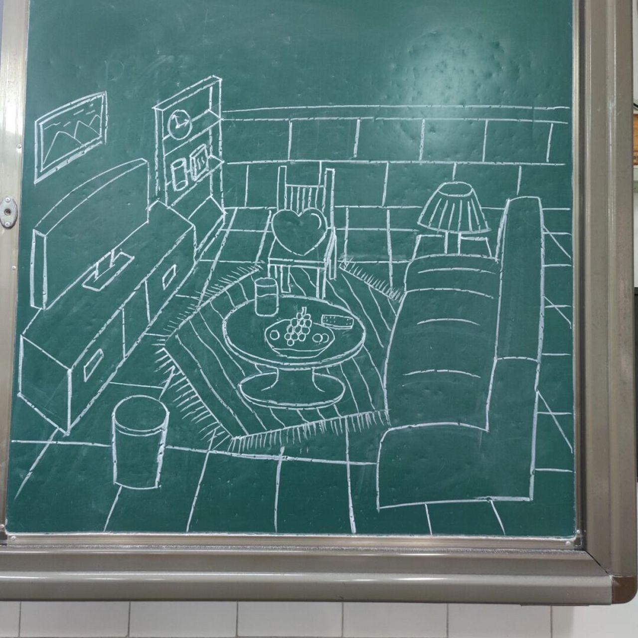 简笔画～客厅一角 #儿童画# #简笔画# #小学美术老师# #客厅# #少儿