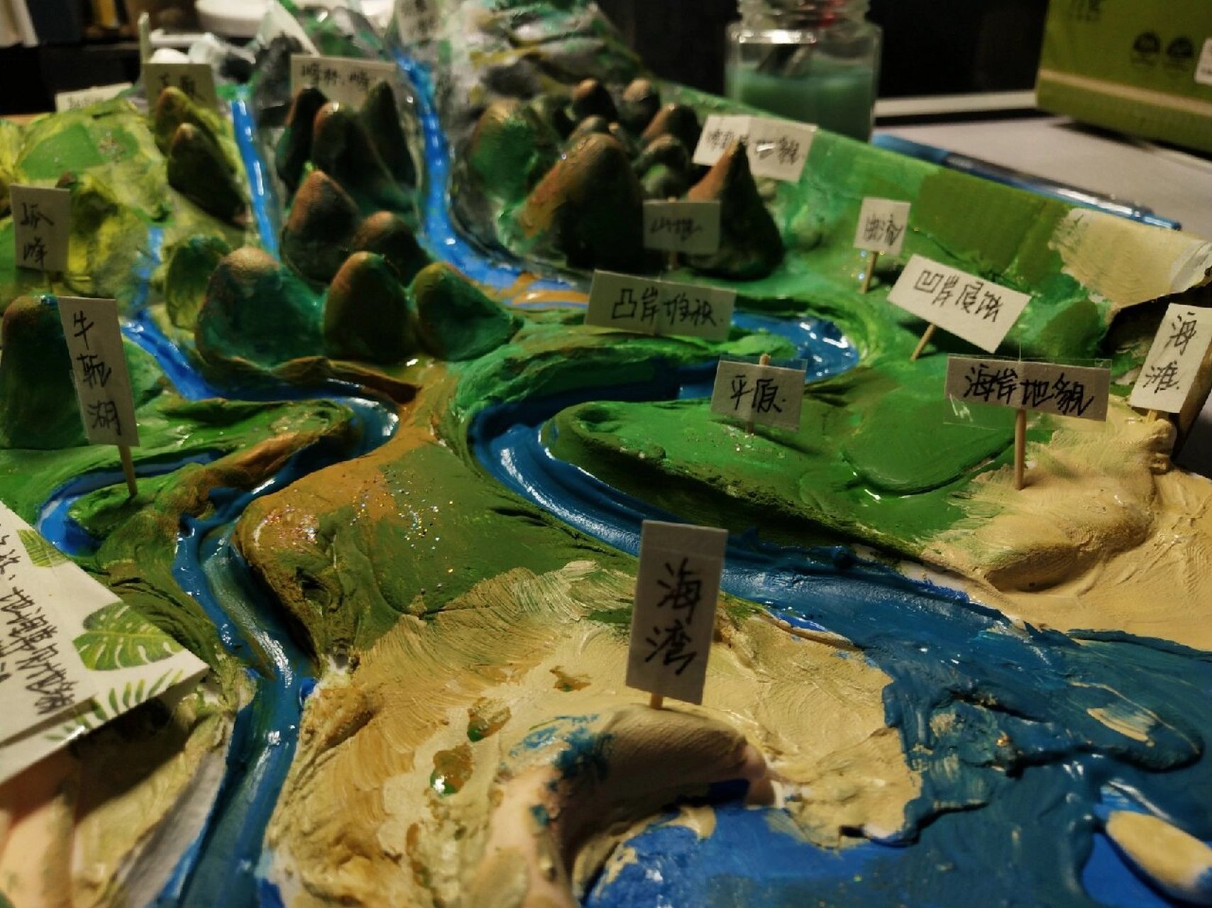 海岸地貌黏土模型图片