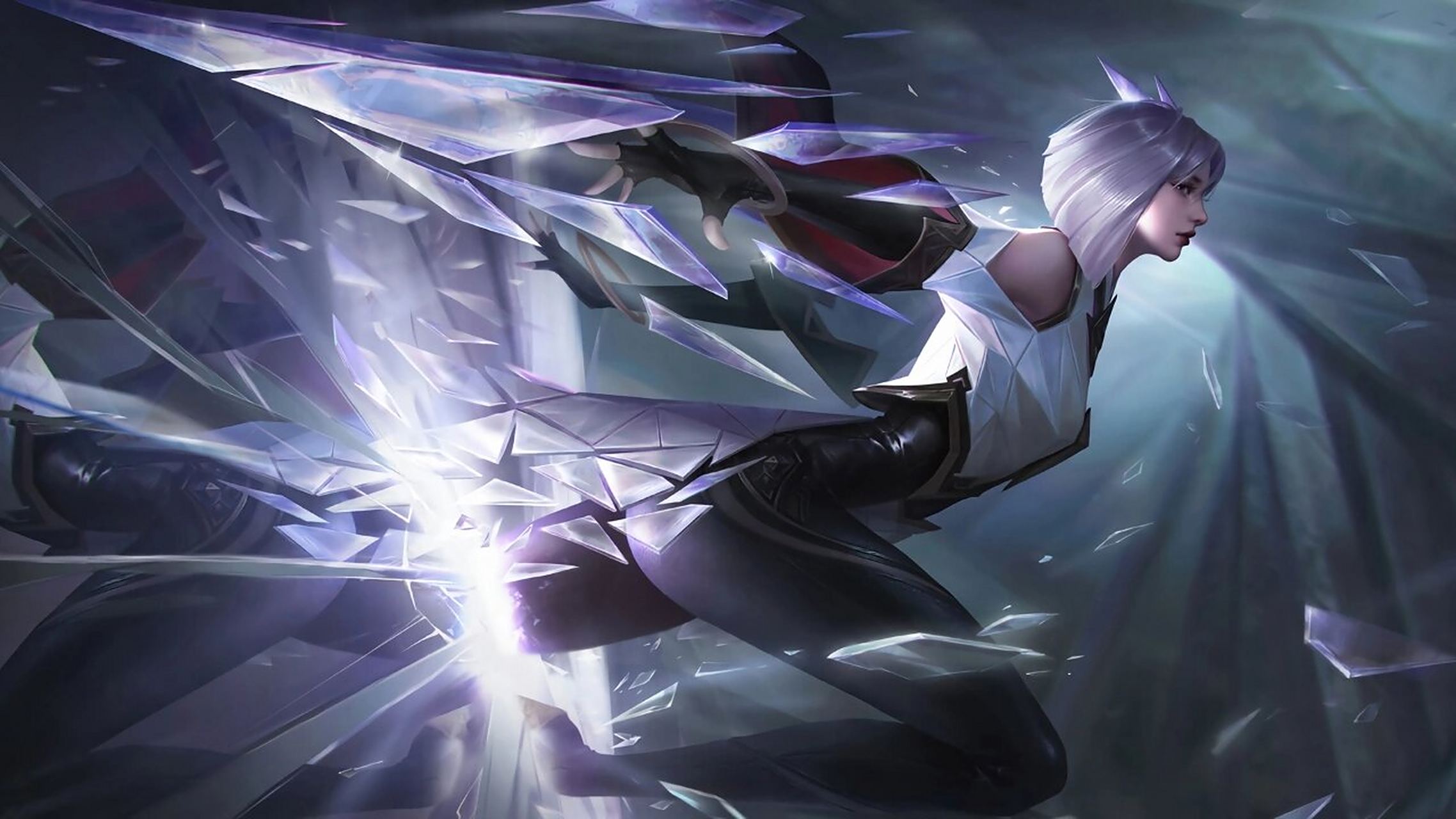 镜皮肤高清海报 碎镜之刃,冰刃幻镜,炽阳神光,匿光追影者