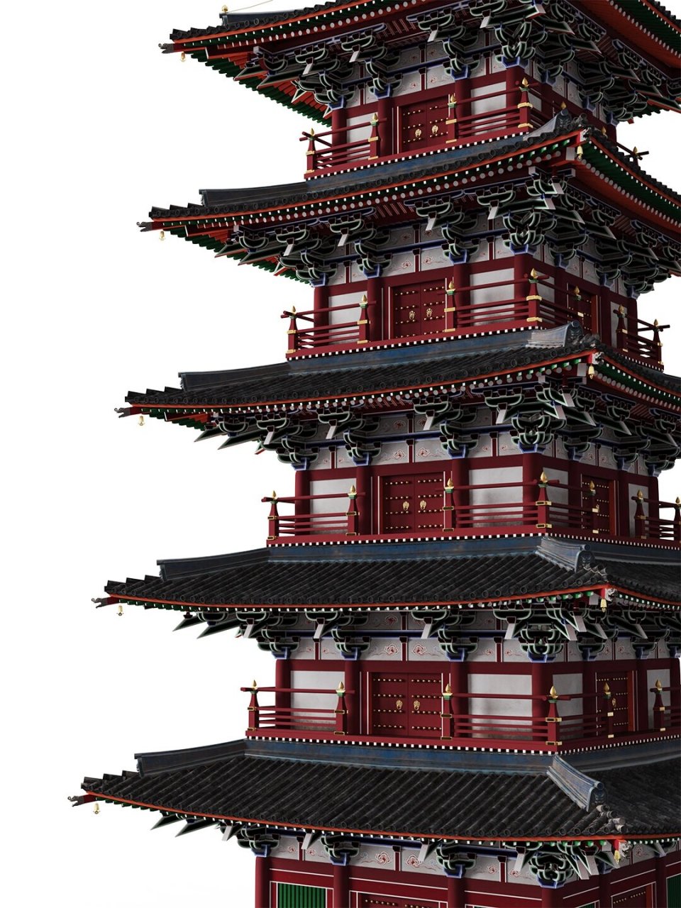 古建筑丨五重佛塔 方寸间的榫卯精髓 唐风五重塔 四方五层,层阁复叠