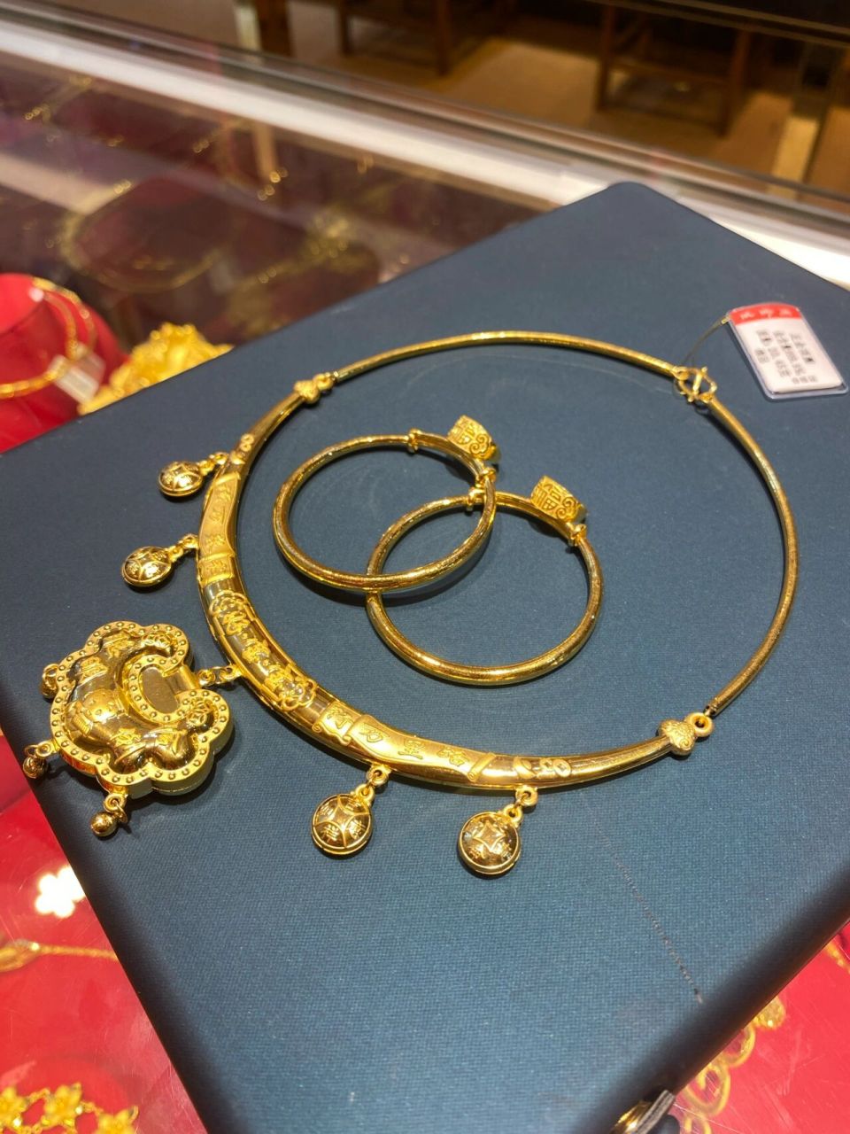 种草78婴儿满月百岁黄金项圈套装9999足金17  好宝宝系列黄金项圈