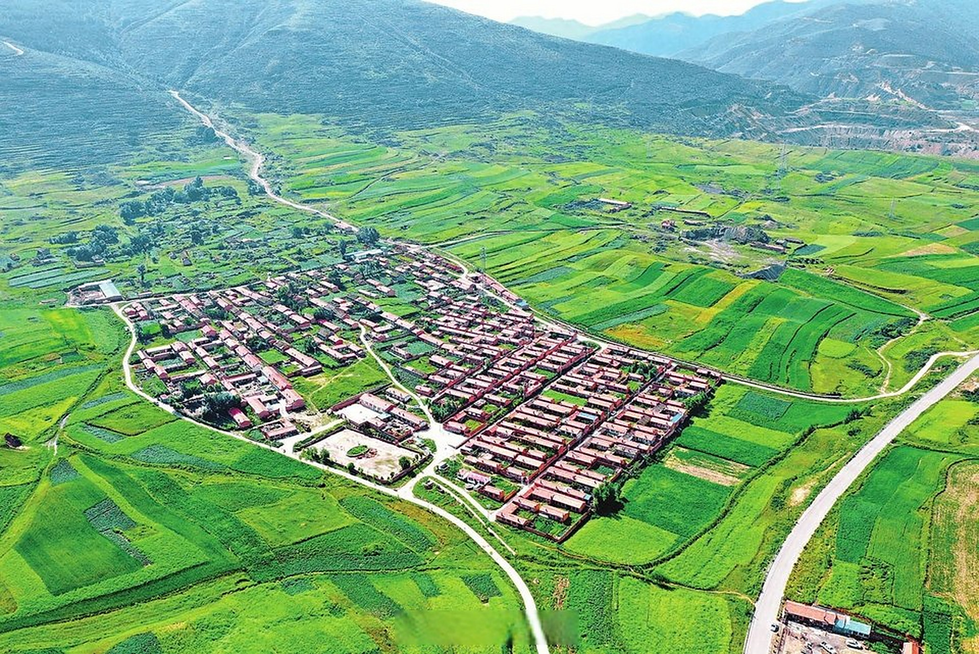 【绿色村庄】8月14日,灵丘县赵北乡寒风岭村,绿意葱葱,各种杂粮长势喜