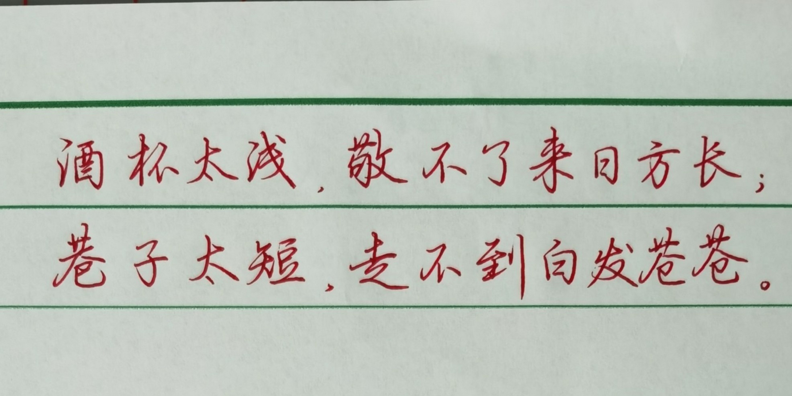 细水长流煮红豆,声色犬马走天涯. #硬笔书法