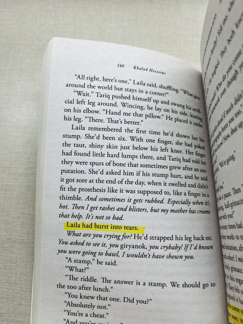 "laila had burst into tears.