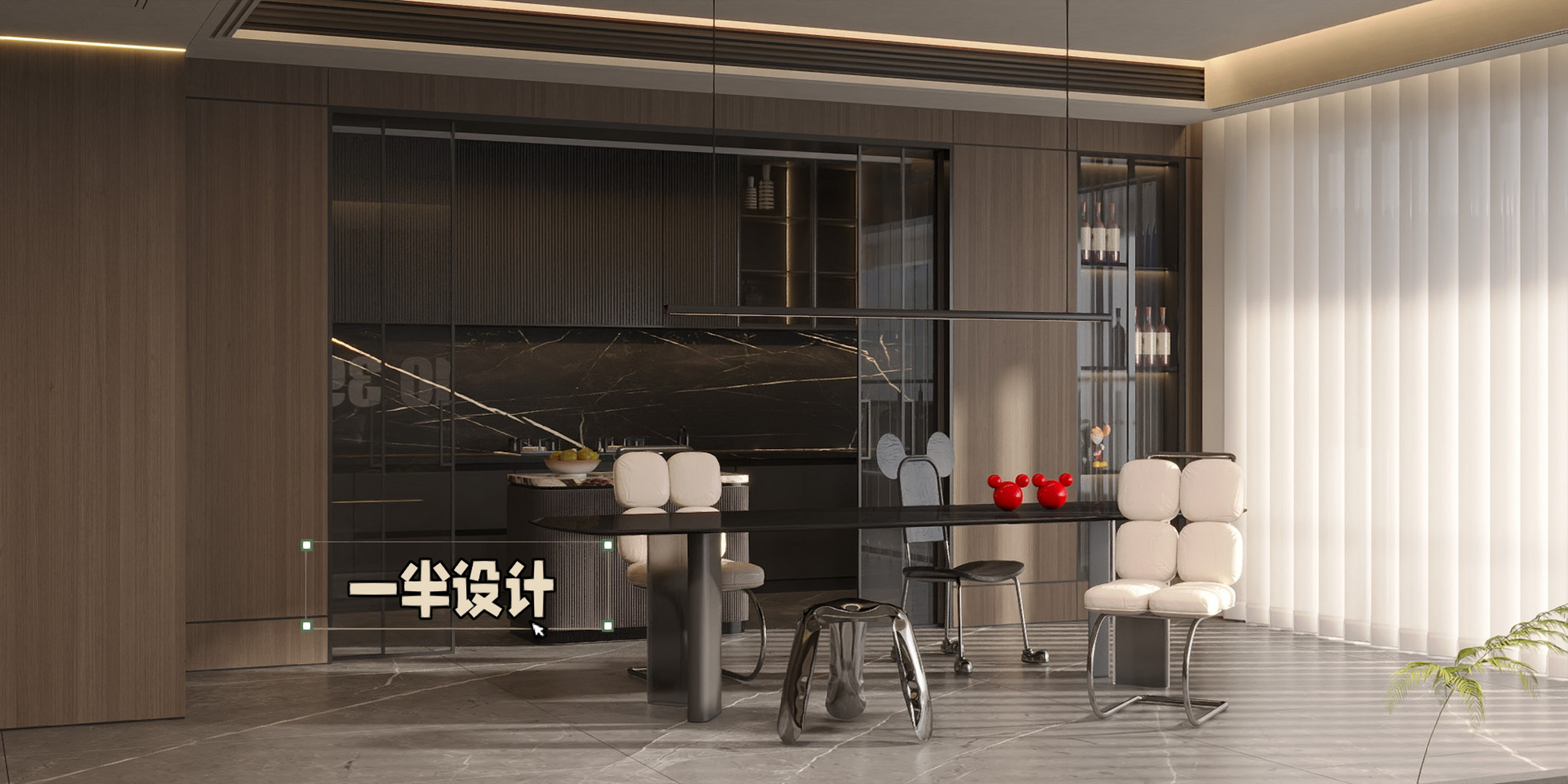 宜宾装修～丽雅龙汐台大平层设计分享 个性,暗黑系色调 小众审美风格