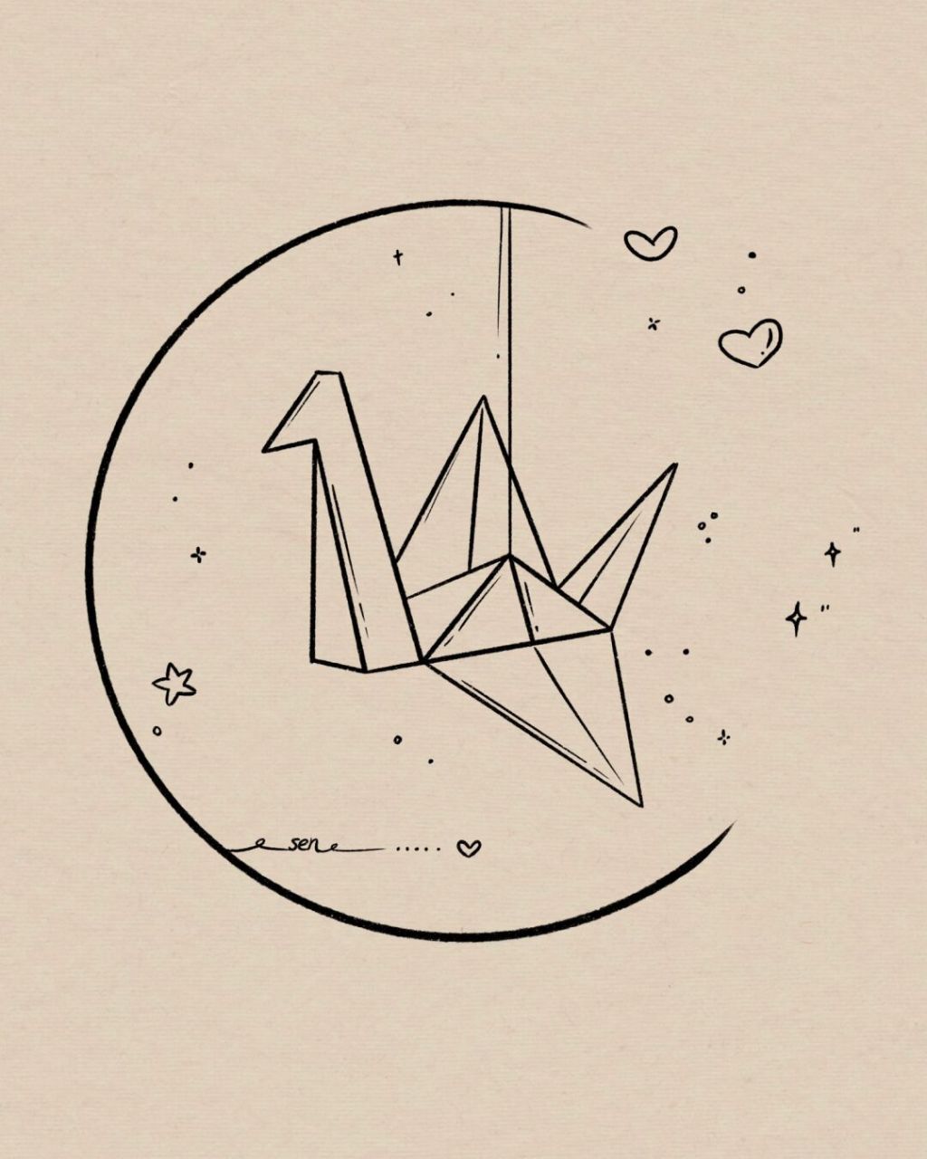 95千纸鹤简笔画|附过程 超适合新手小白,简单好画!