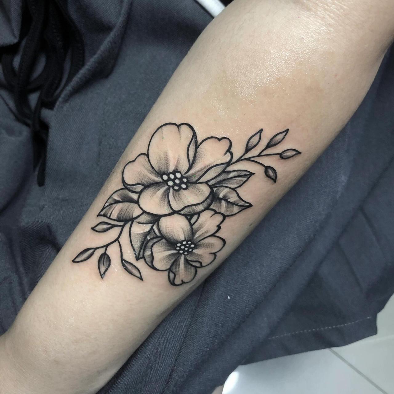 手臂素花纹身 素花纹身图案