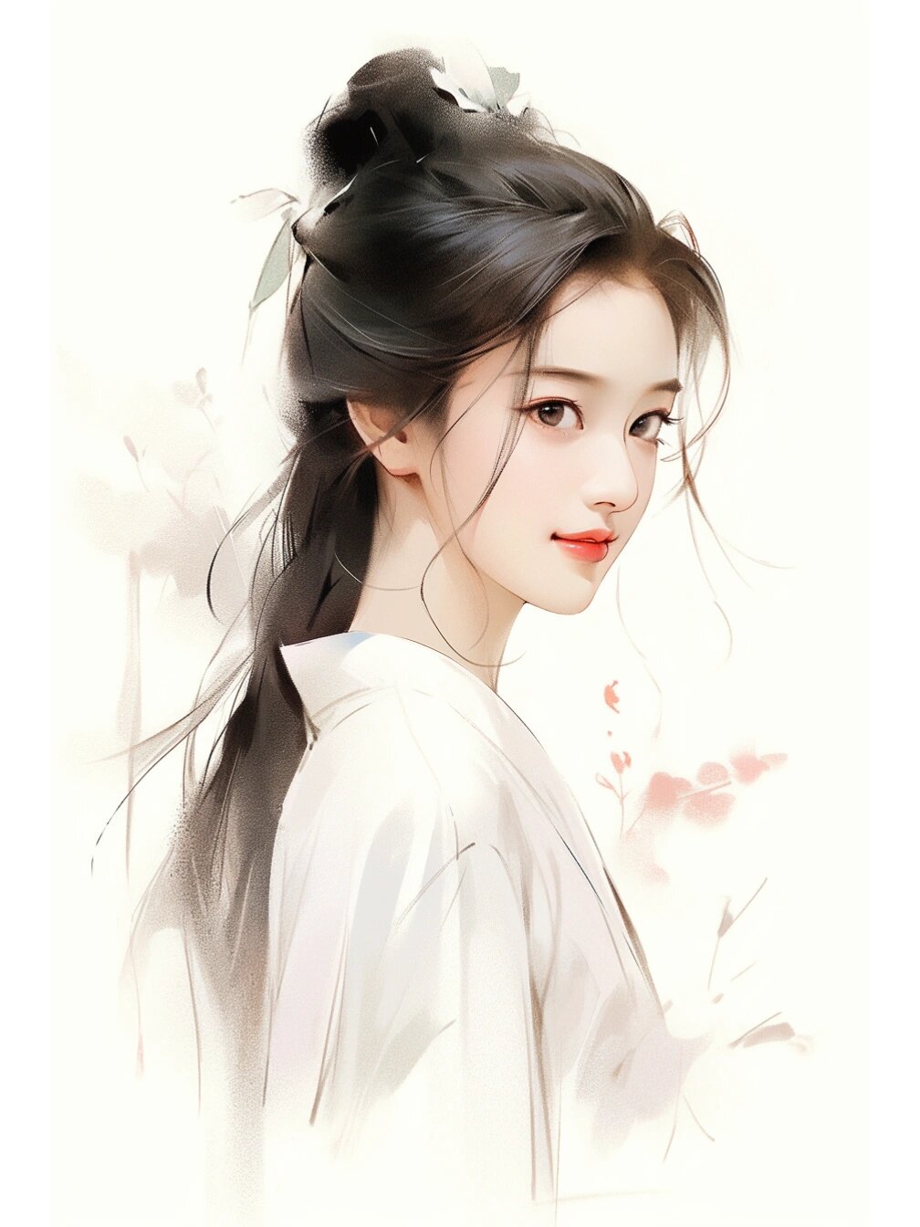 ai绘画|古风女生头像|白衣