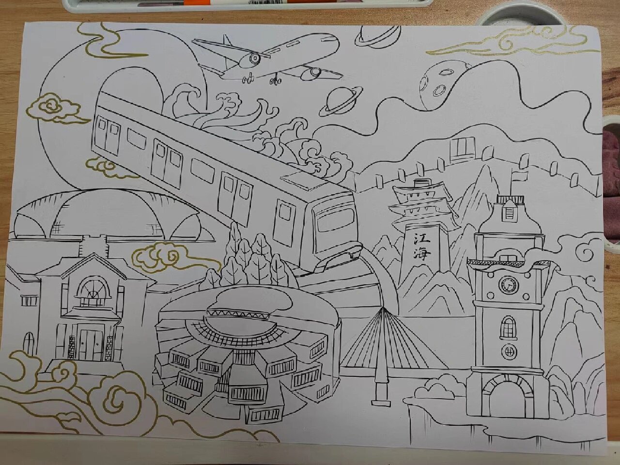 有关南通的绘画,客单,建筑参考小