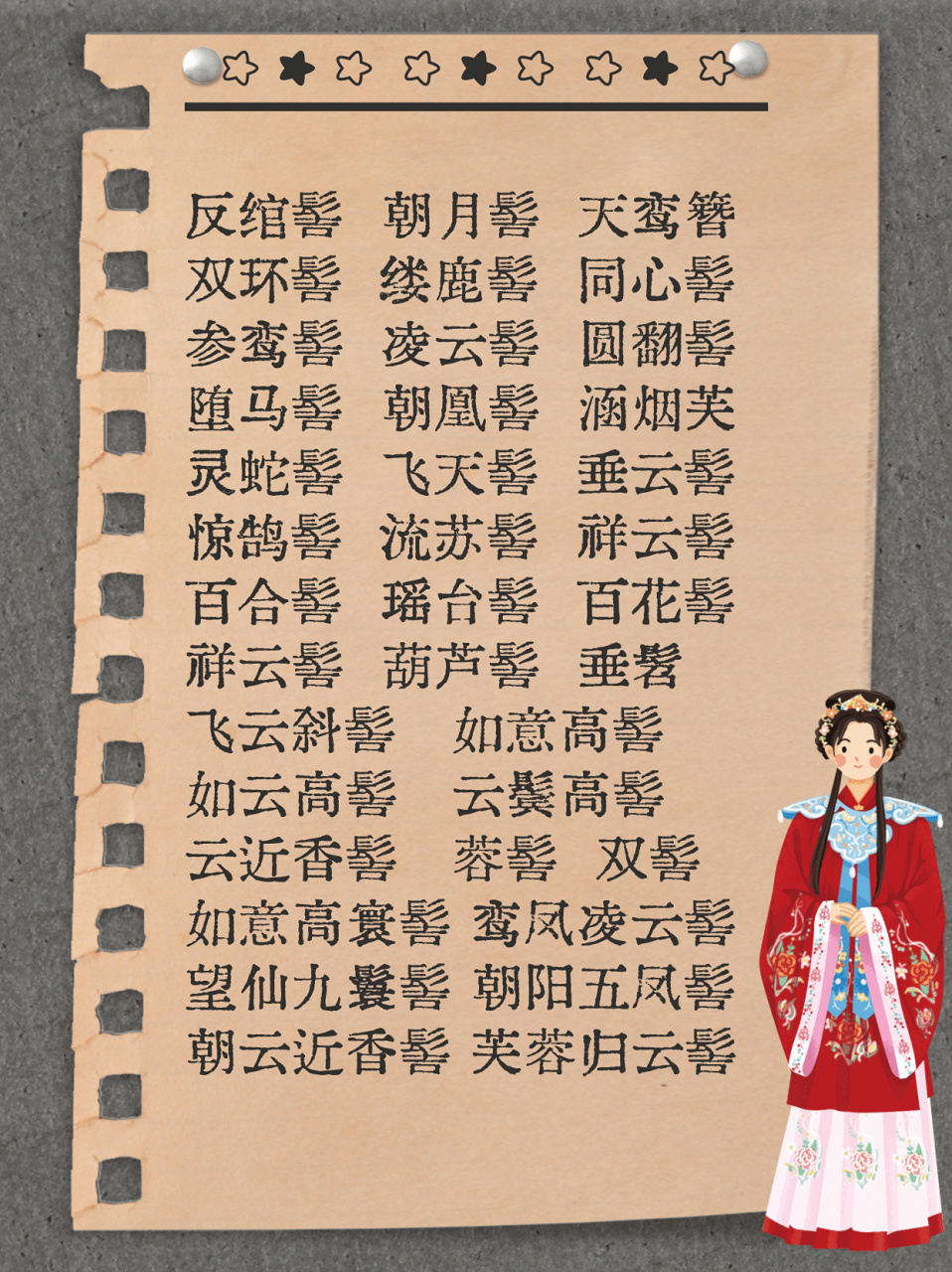 古代女子发髻名称汇总 需要素材的宝子记得评论哦