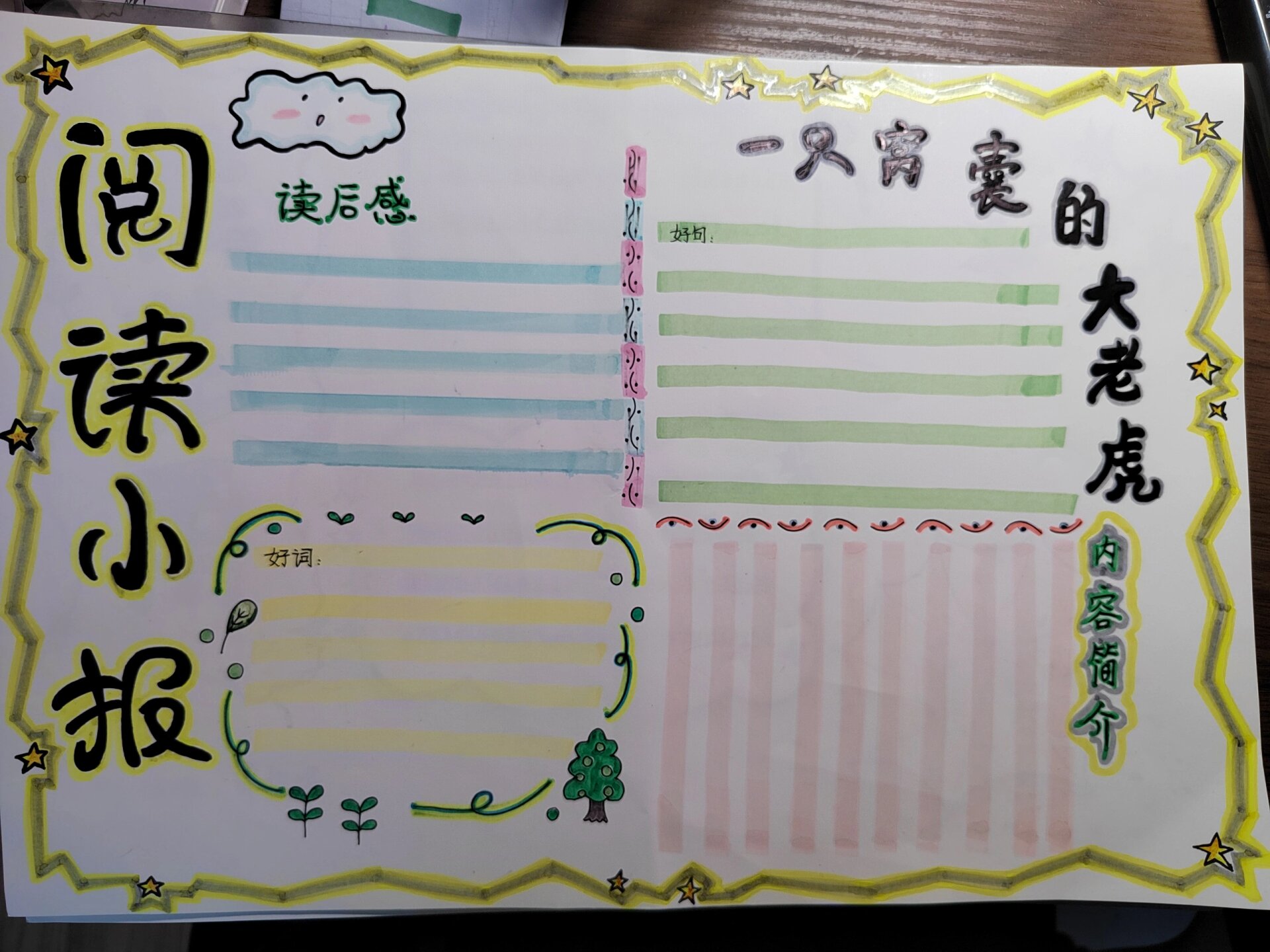 《一只窝囊的大老虎》手抄报!