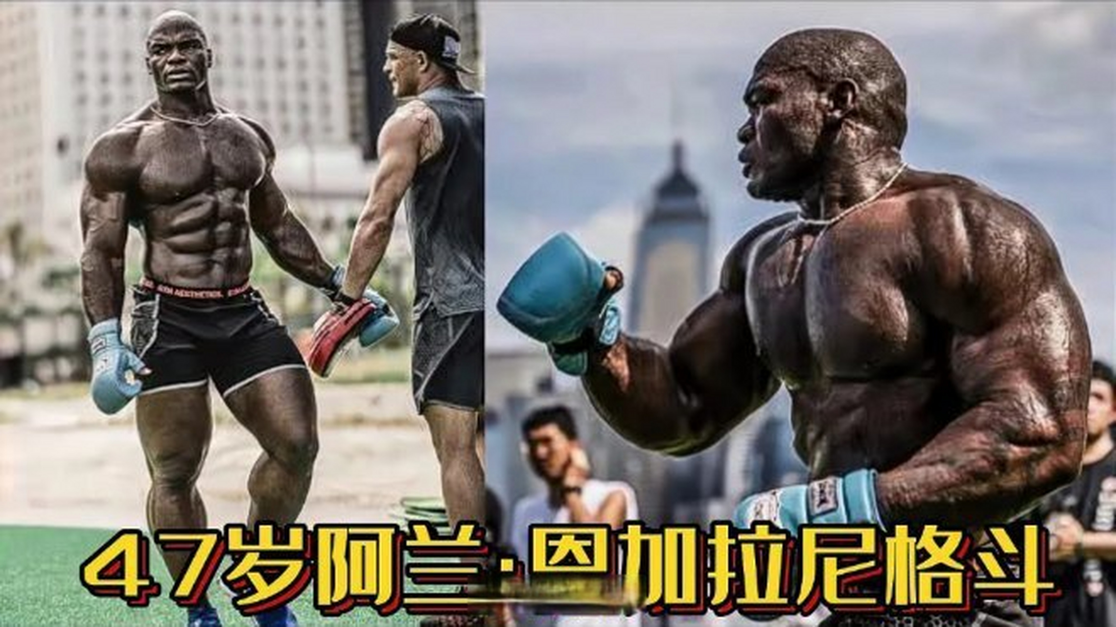 47岁阿兰·恩加拉尼格斗,绰号"黑豹",四届泰拳世界冠军![网页链接]