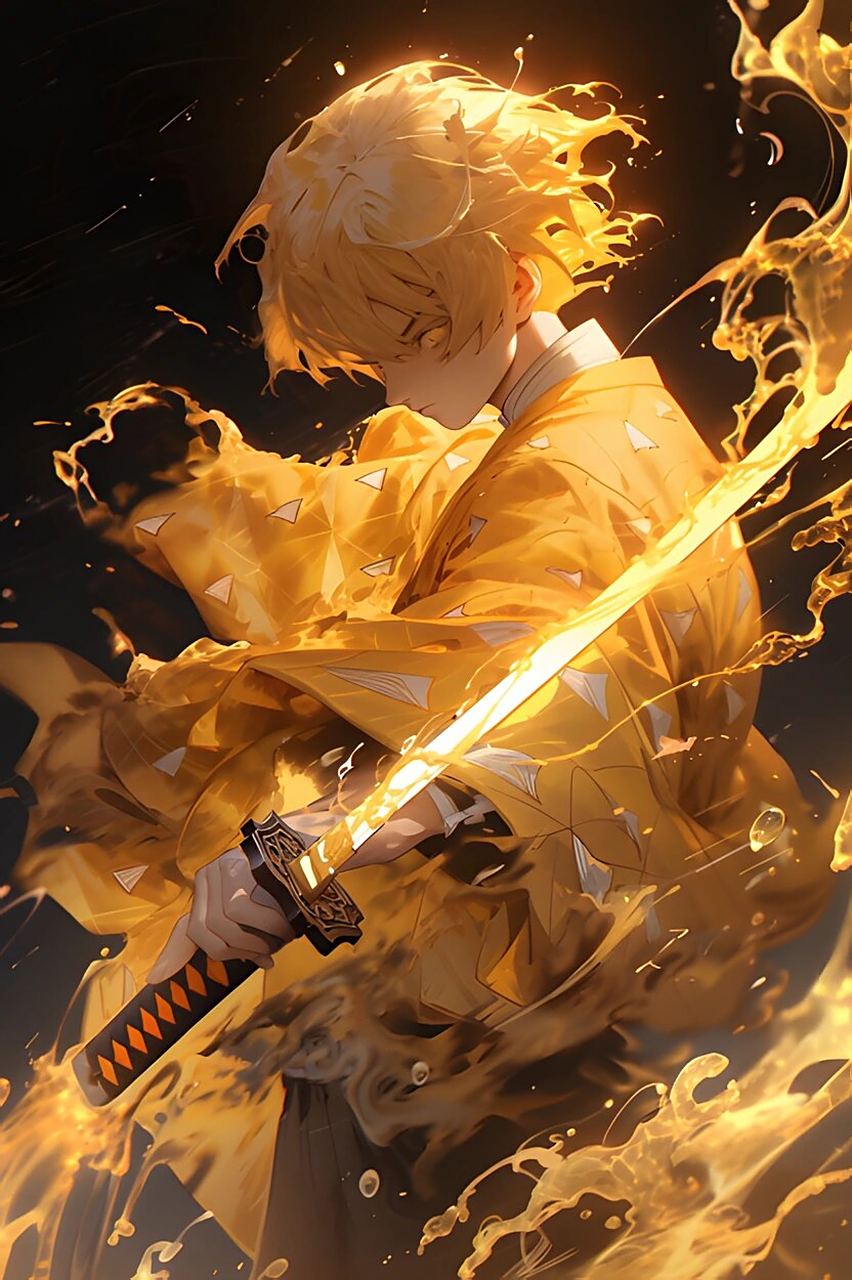 鬼灭之刃 | 手机壁纸 | 我妻善逸 "要成为鬼猎士,就绝对不可有退缩之