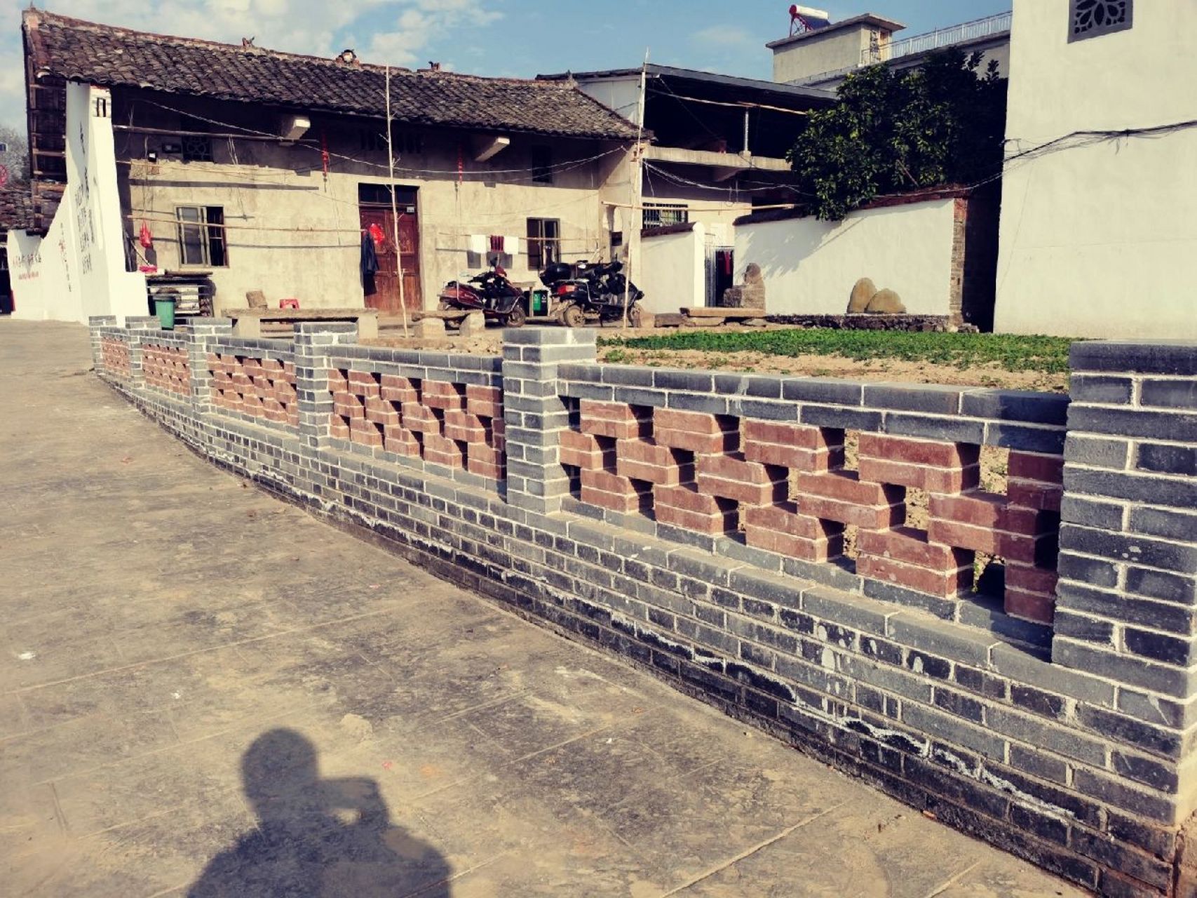 景观施工图篇:红砖青砖菜地围栏 实景 1,图片可下载,想自己动手的可