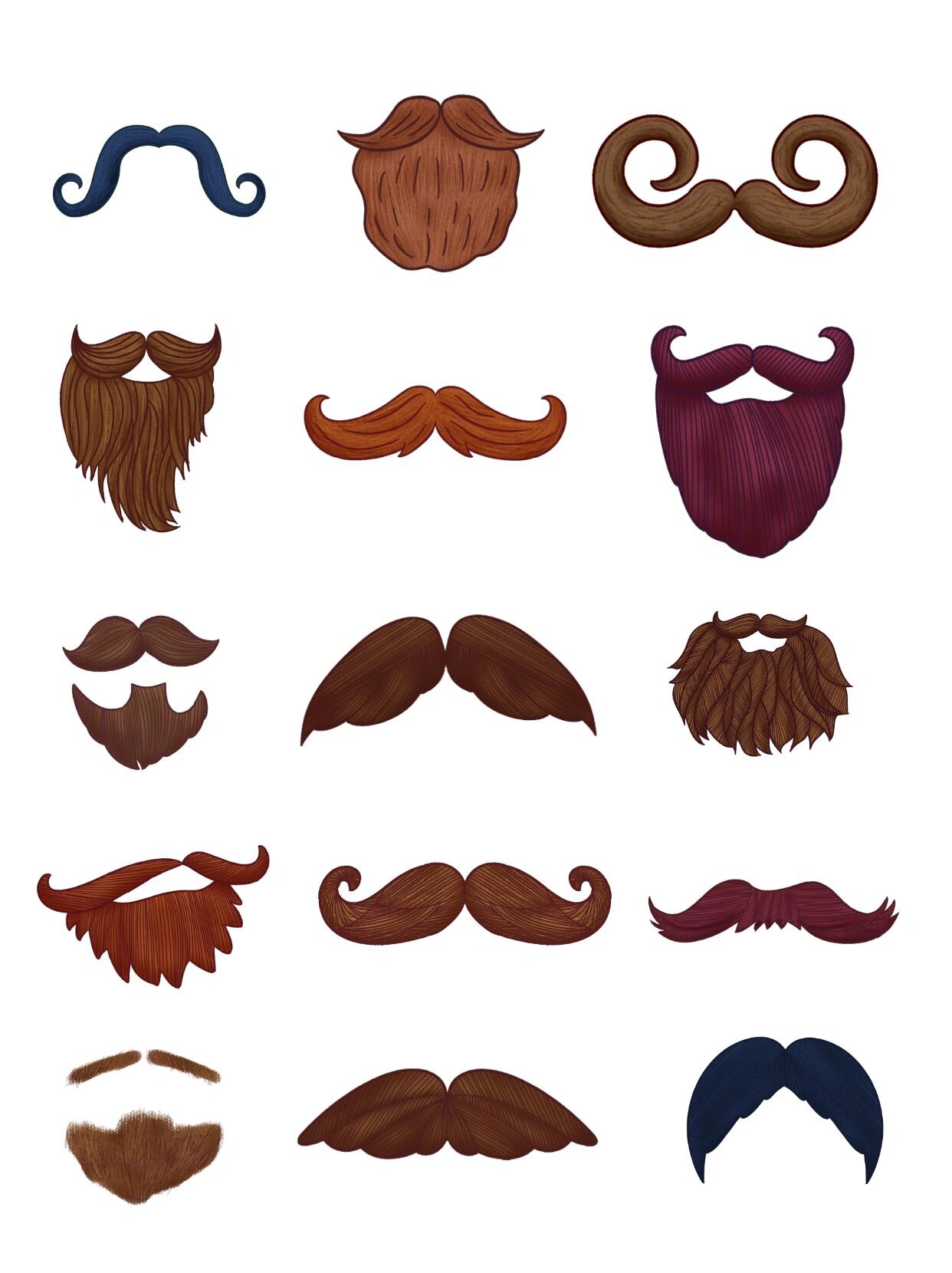 618父亲节之爸爸的胡子免抠素材分享