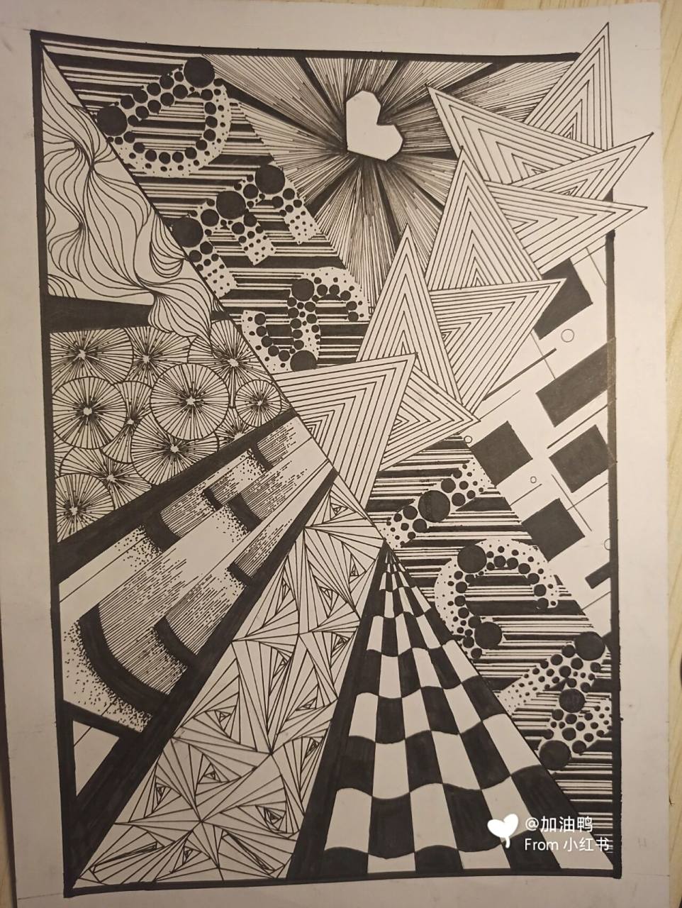 平面构成点线面综合   半夜画画真的好累,还是赶紧画完比较轻松,下次