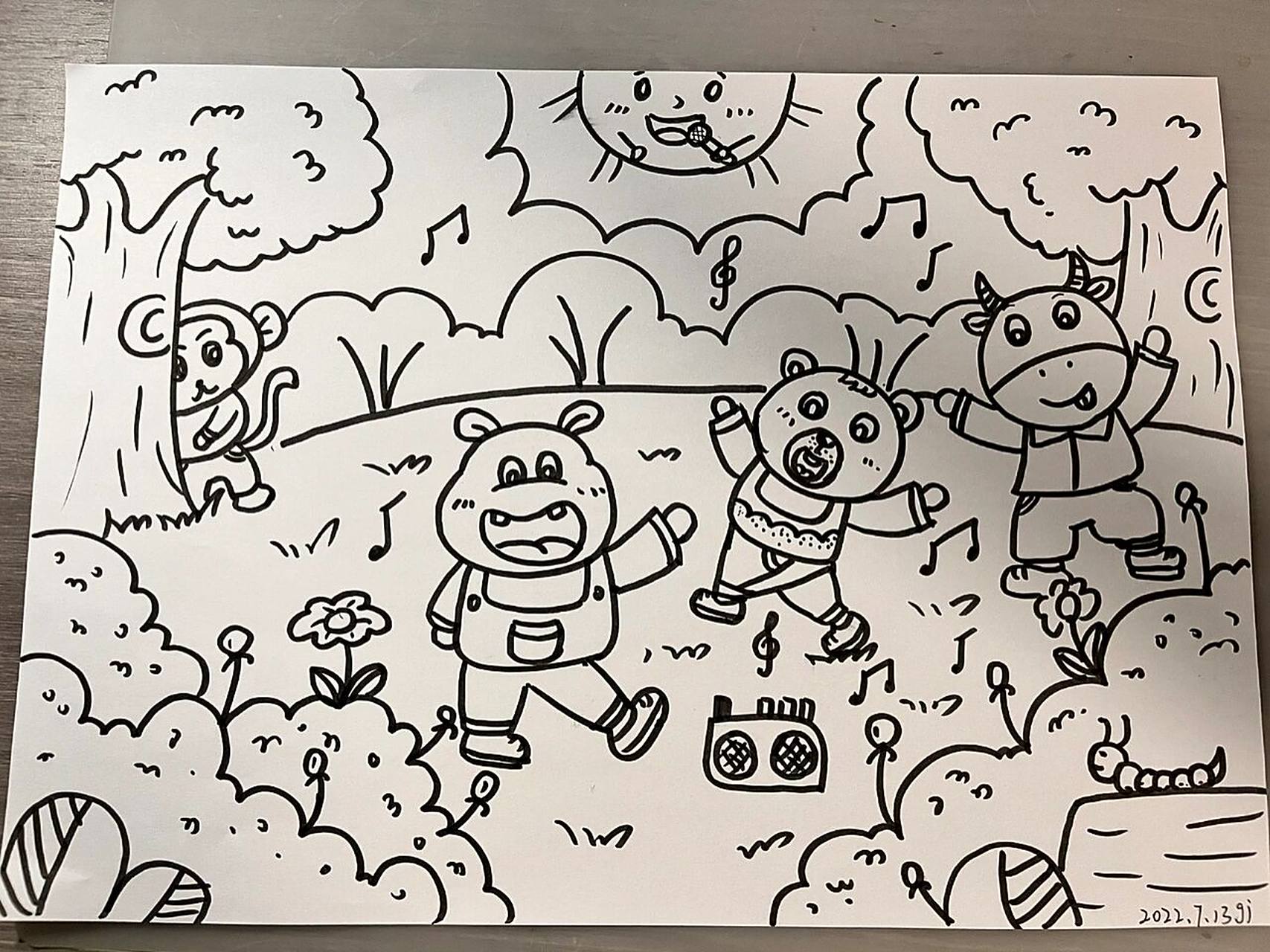 幼教主题简笔画《森林音乐会》 唯有坚持78