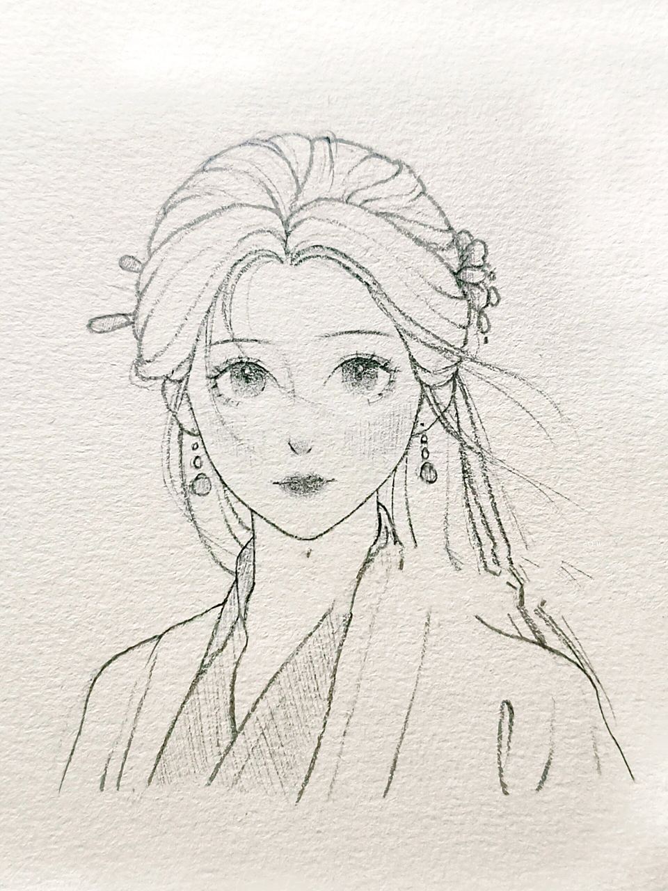 古风人物线稿教程~含步骤图 画个古风美女子吧~ 参考图片: 手绘工具:0