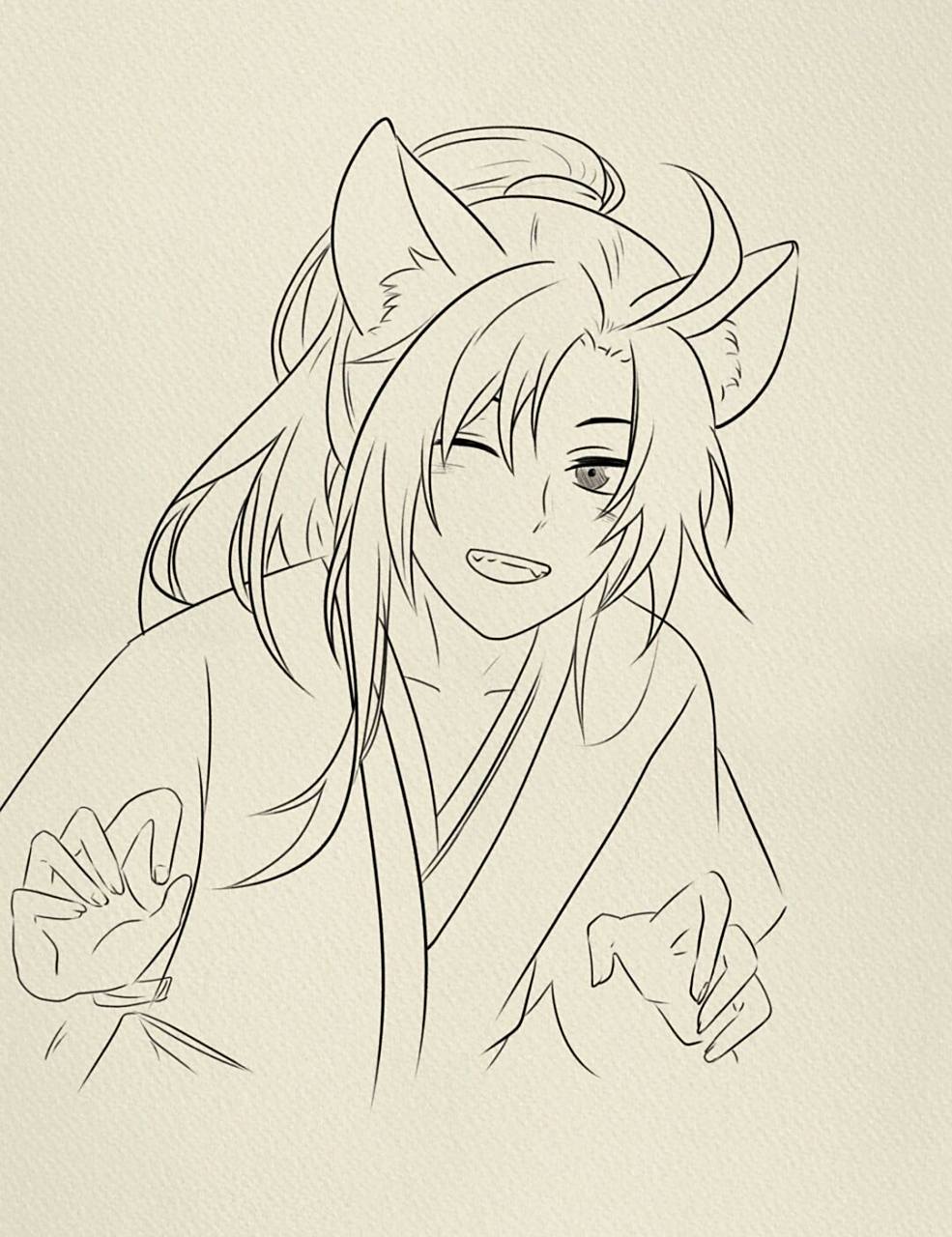 魏无羡简笔画 可爱的猫耳羡羡#绘画摸鱼# #寻找小
