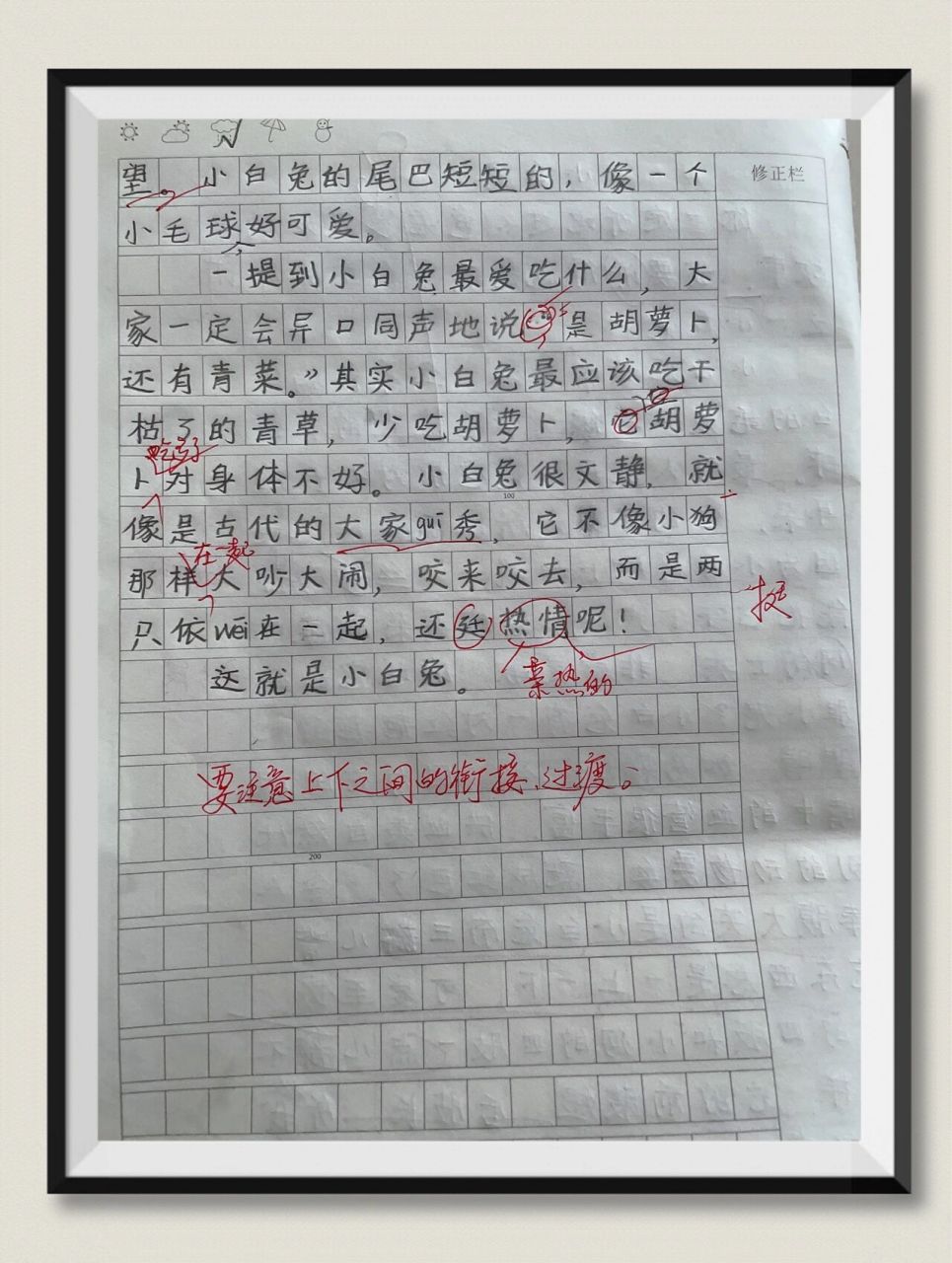 二年级作文《小白兔》 这篇一般般