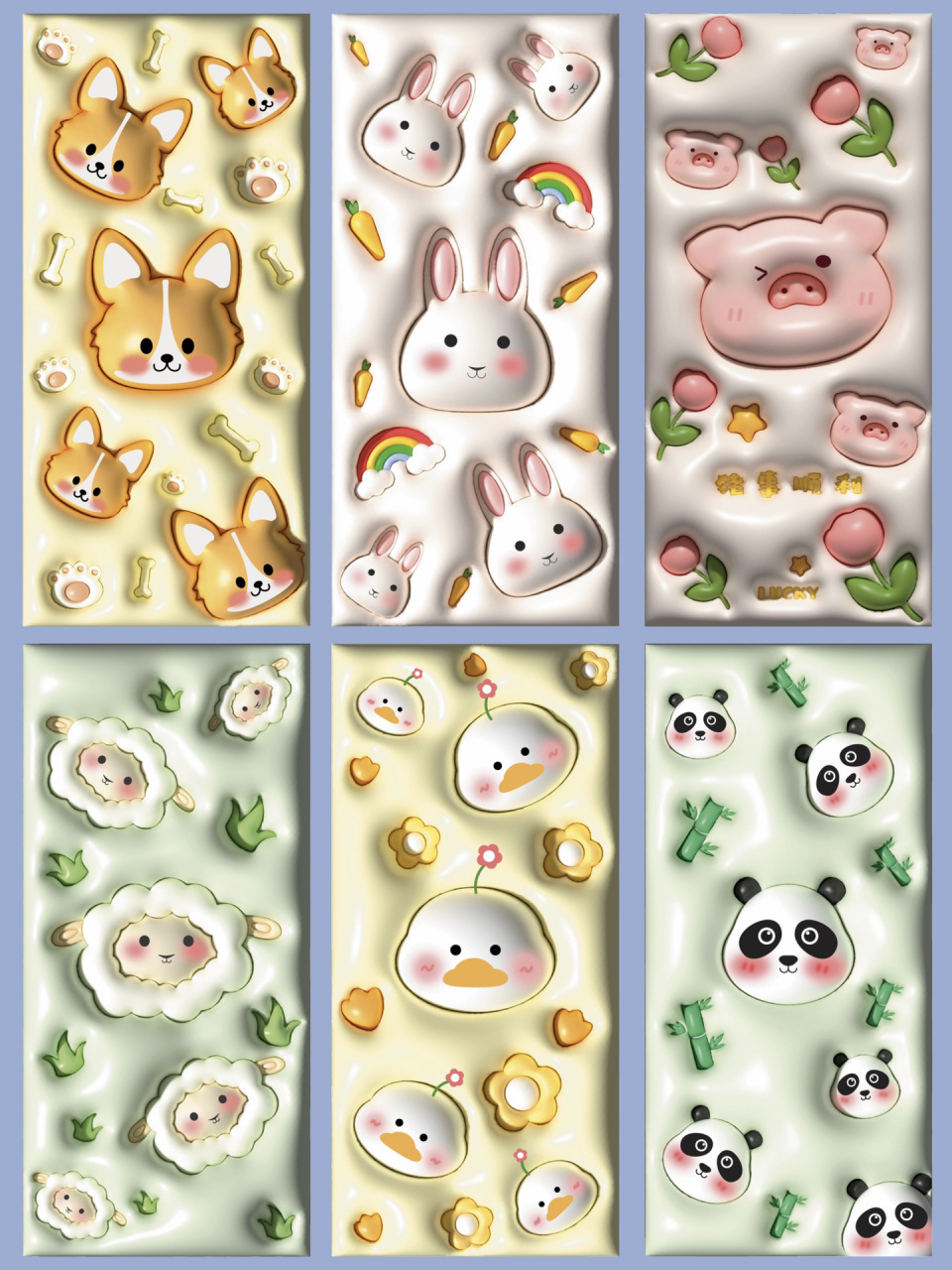 原创壁纸|3d立体可爱壁纸 花型|图案设计 授权请私 请勿私自商用 转发