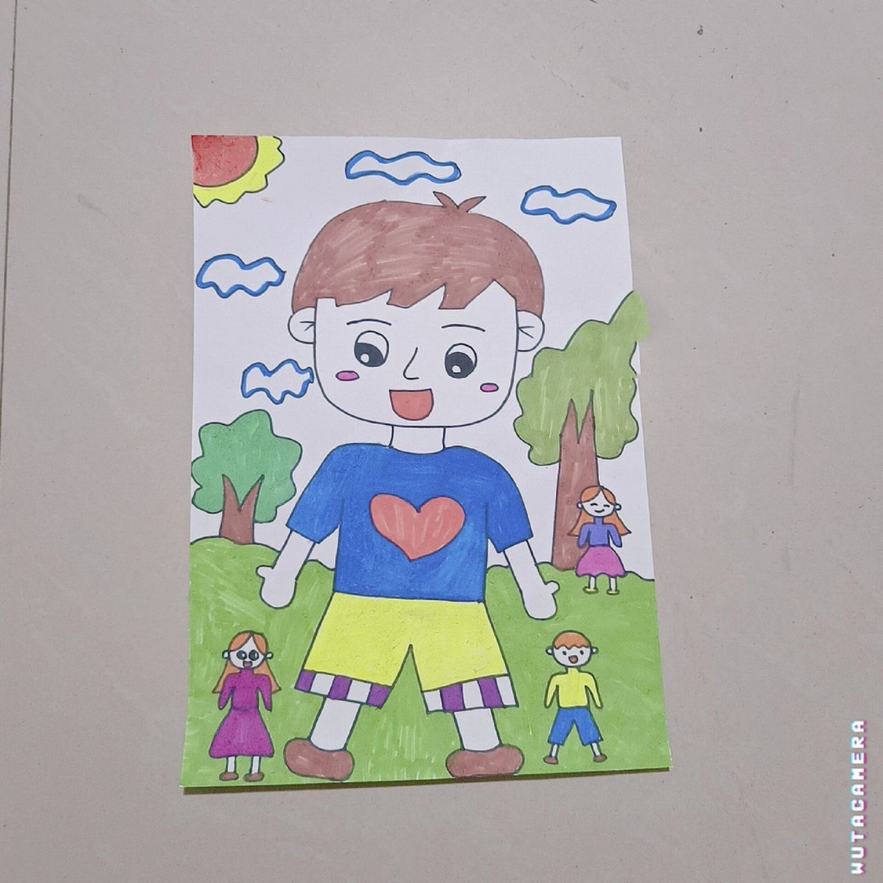 简笔画~大巨人与小矮人