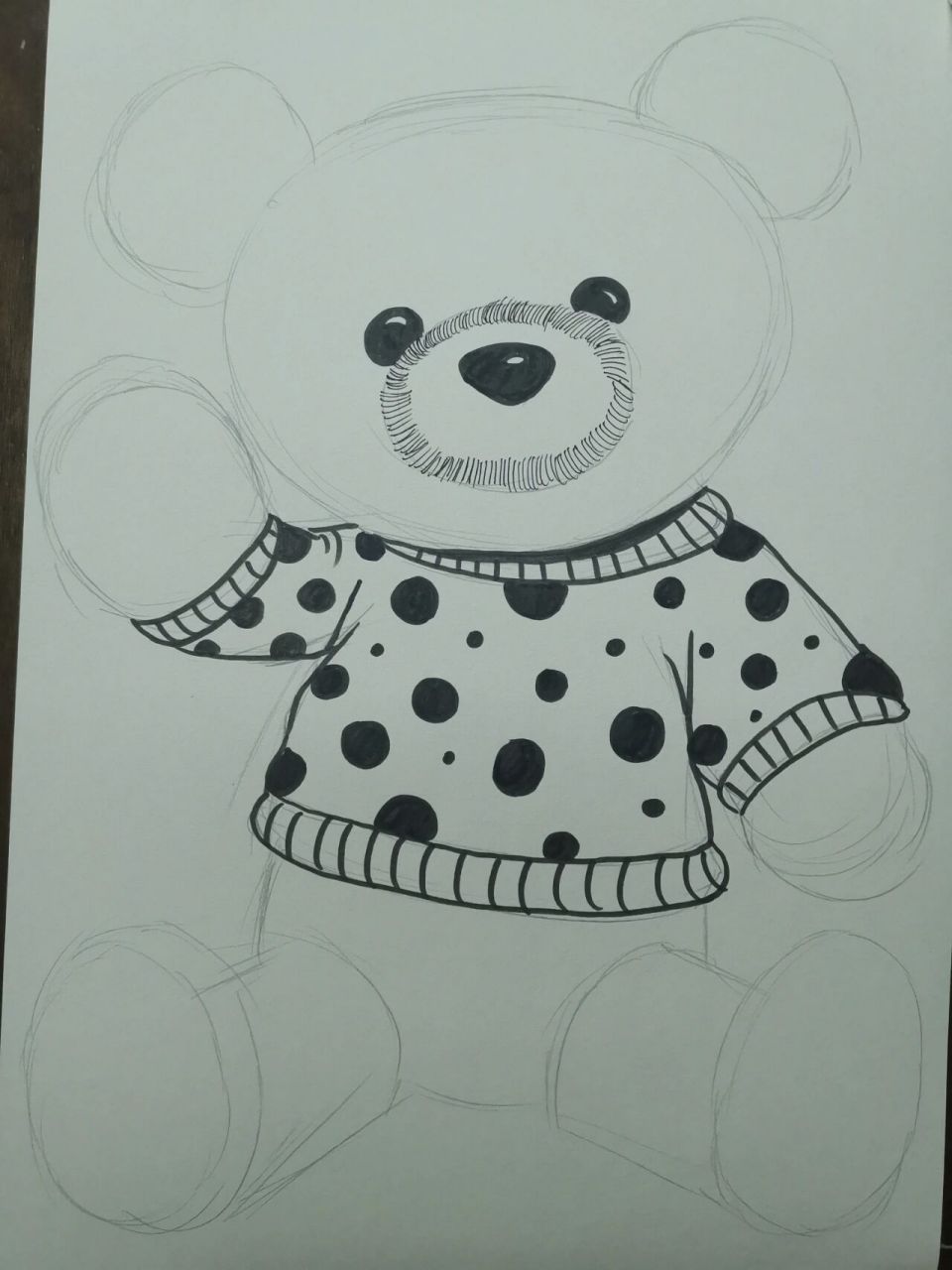 毛绒玩具熊 《线描画--毛绒玩具熊》