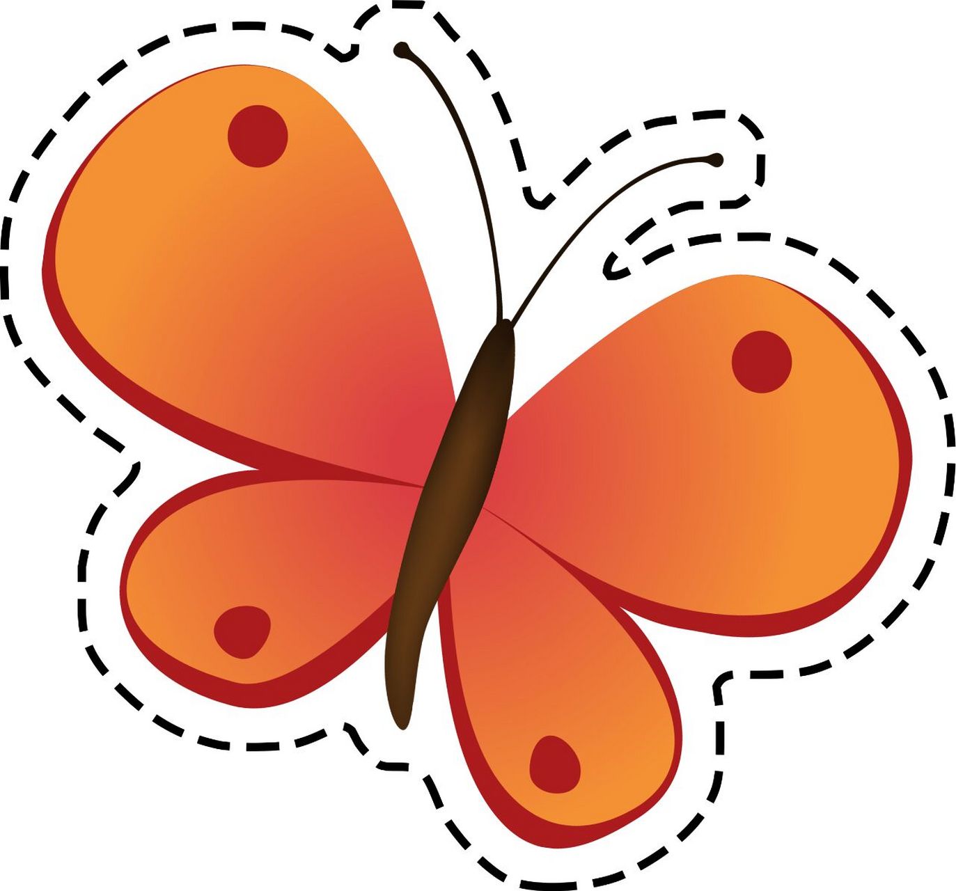 卡通花蝴蝶剪纸素材 分享一组卡通花蝴蝶剪纸素材 素材是网上的 虚线