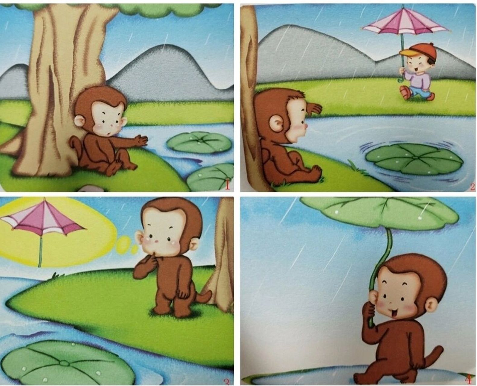 小猴子画画看图写话图片