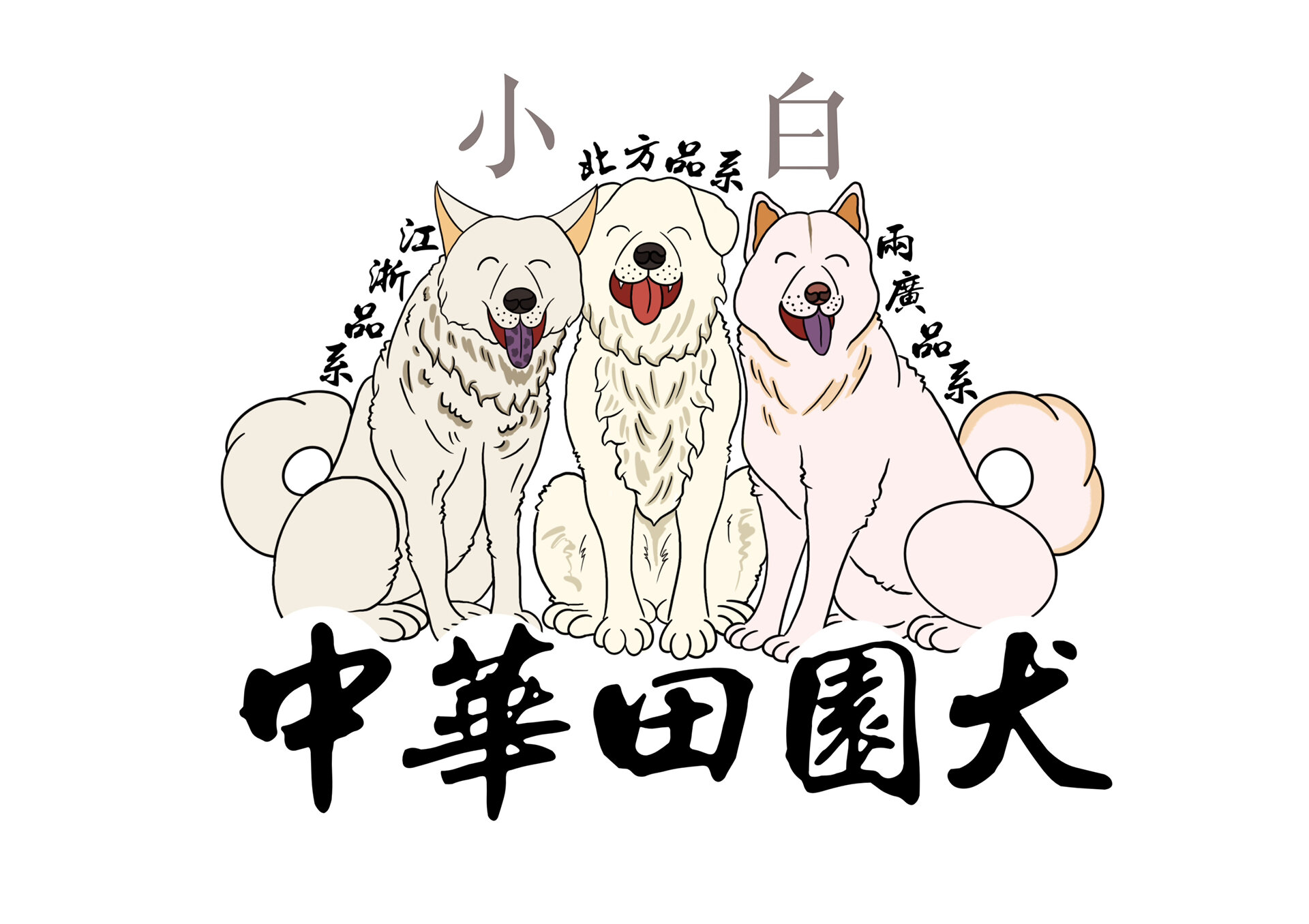 中华田园犬插画图片