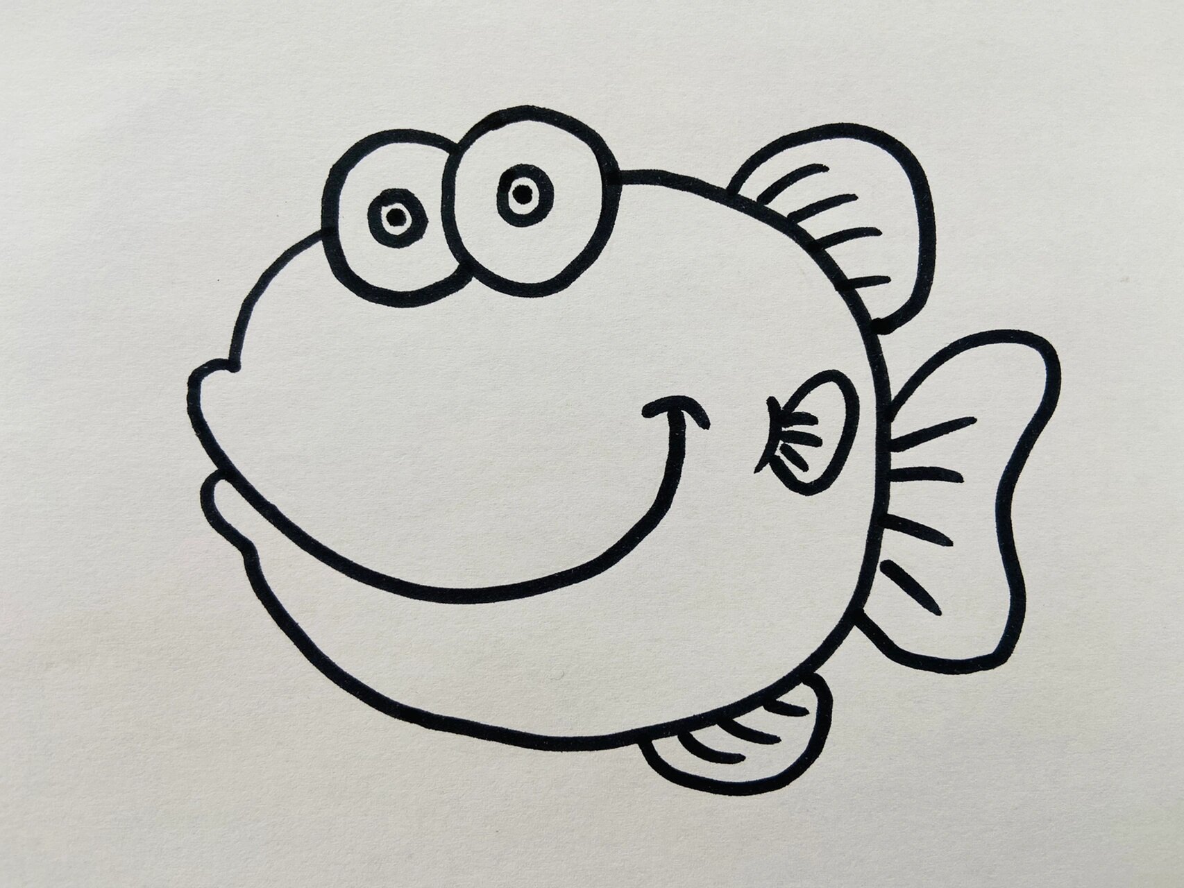 简笔画 | 可爱的小鱼 临摹画