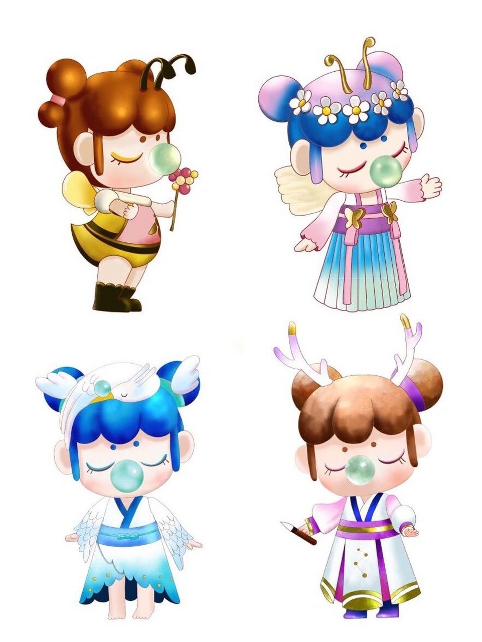 nanci林深不知处 procreate 附小鹿仙线稿 最近对nanci感冒 纠结要不