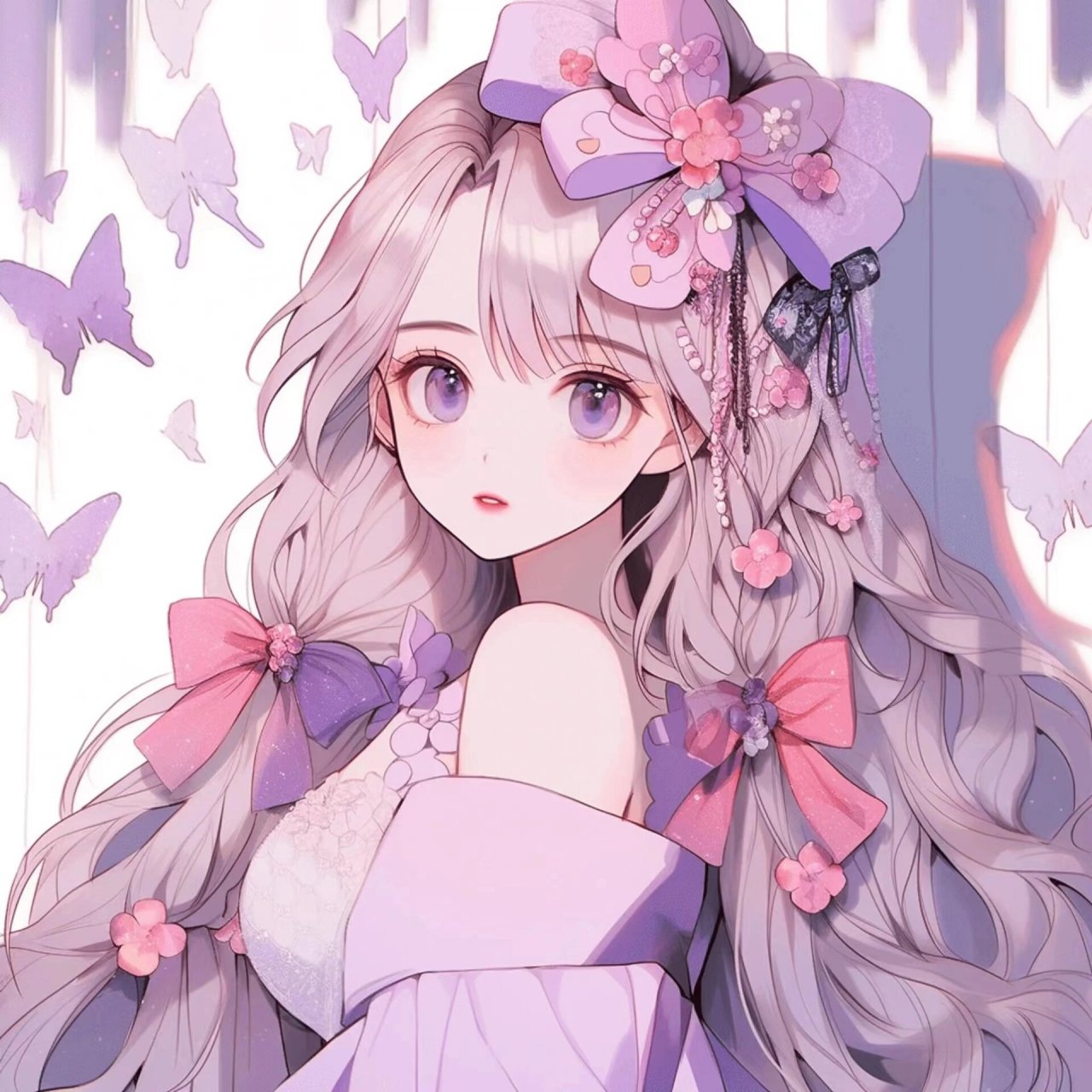 甜美可爱公主头像/温柔紫 能不能撸获你的心