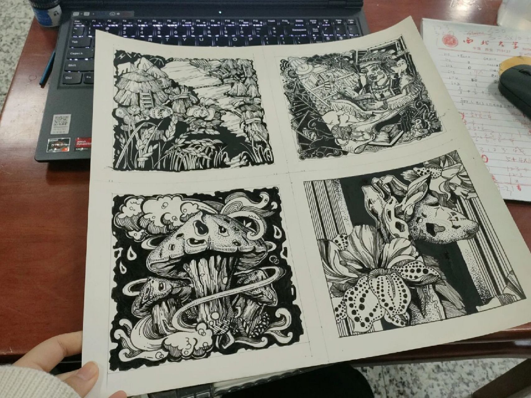 黑白装饰画(风景,人物,植物,动物)