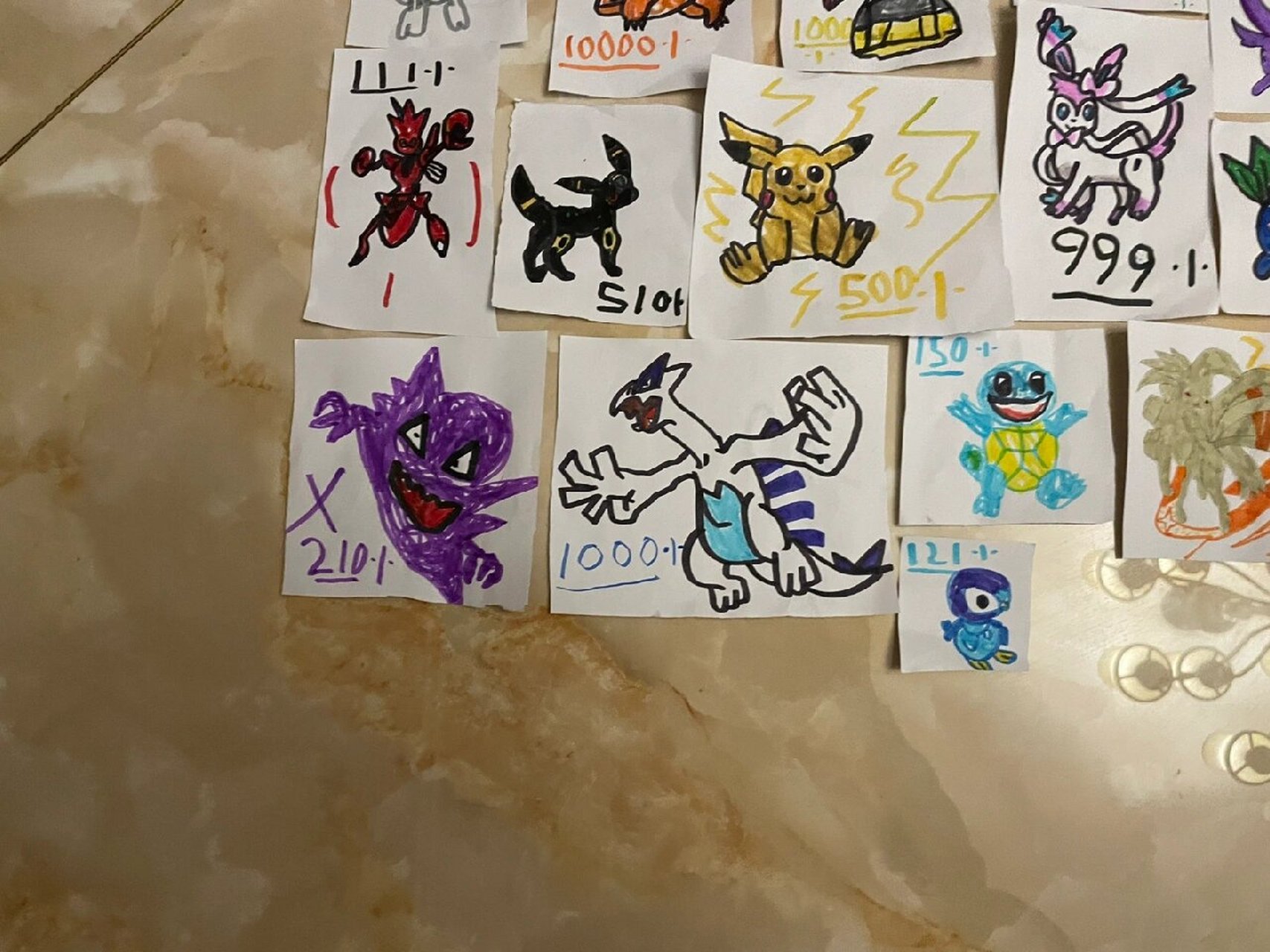 比卡丘宝可梦精灵图鉴集合 简笔画