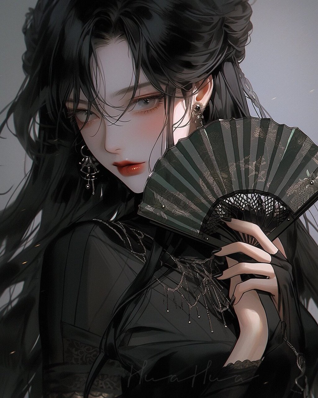 执扇 #古风头像# #古风插画# #古風# #ai绘画# #御姐# #每日分享
