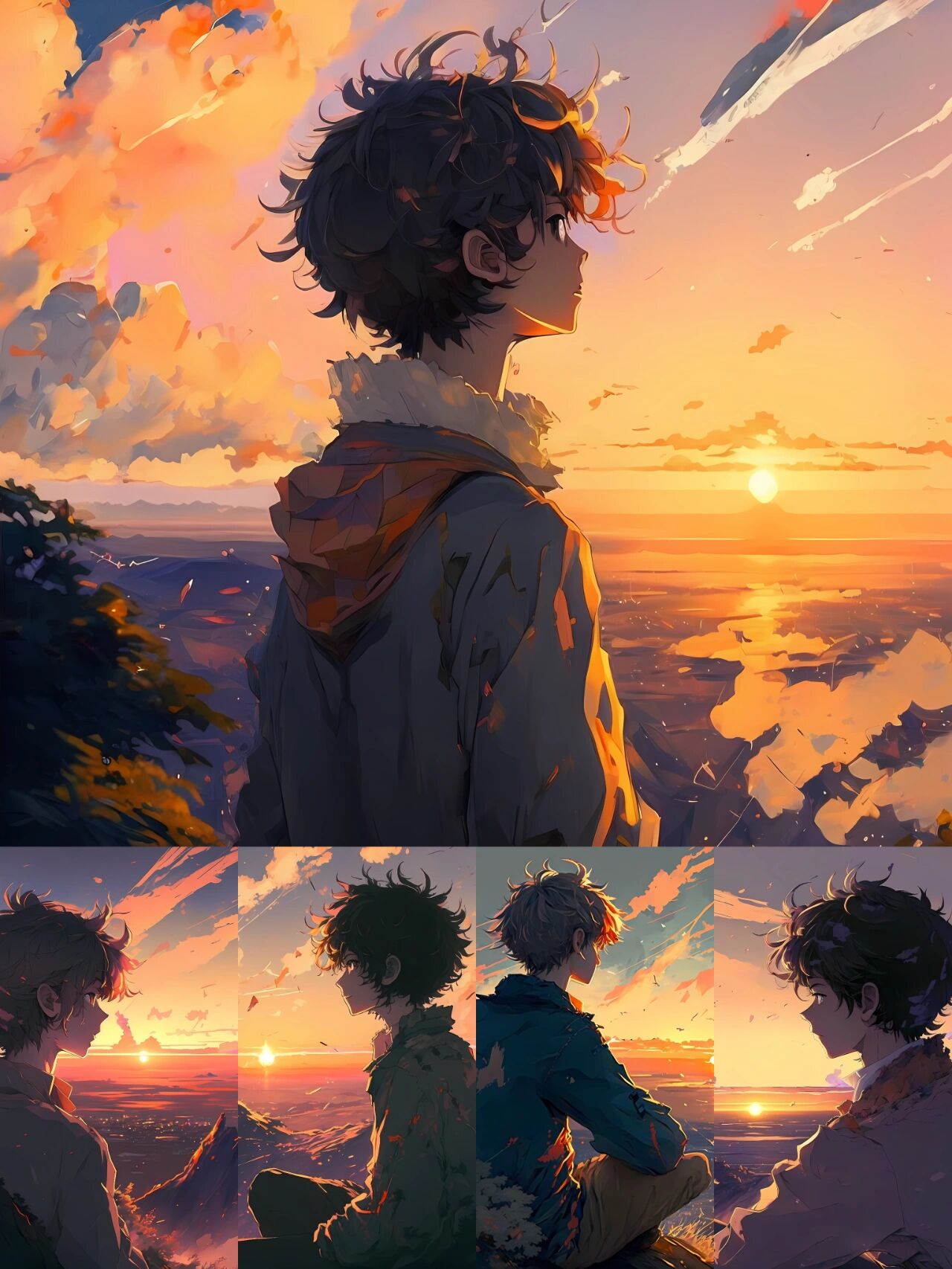 动漫头像(黄昏落日少年