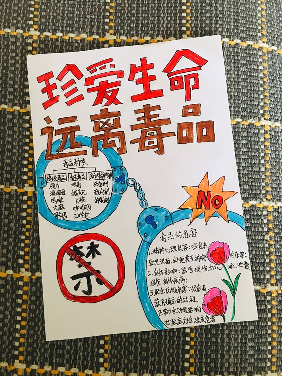 小学生禁毒手抄报简易版